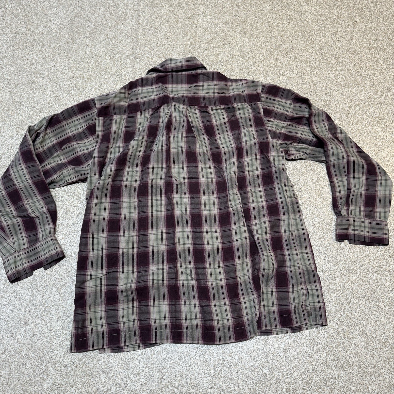 Two (2) Vintage Eddie Bauer Women’s Long Sleeve Plaid Shirts Size Lg Blue Purple