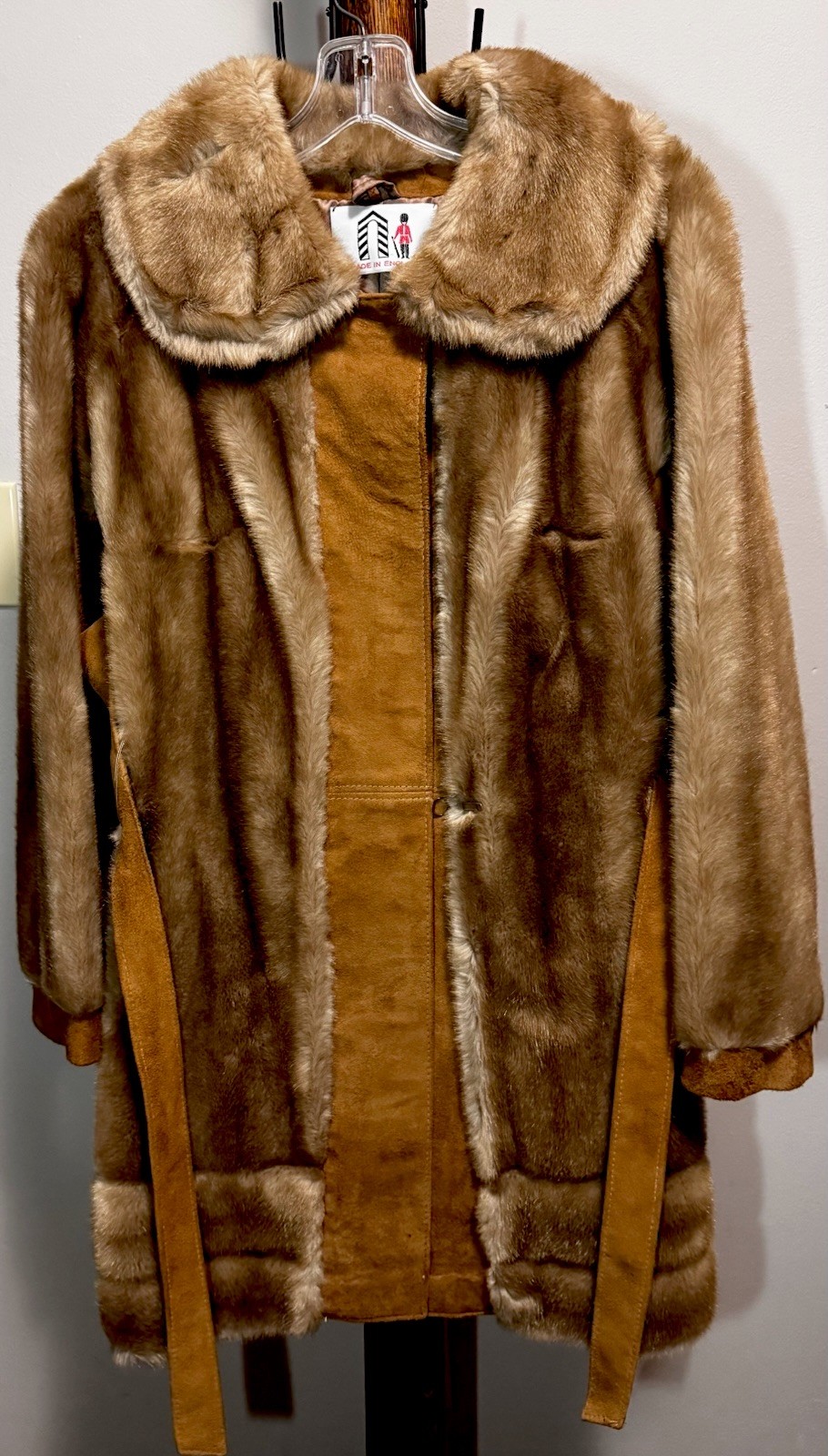 1960s Lilli Ann Penny Style Faux Fur Leather Coat Brown Lilli Ann Vintage