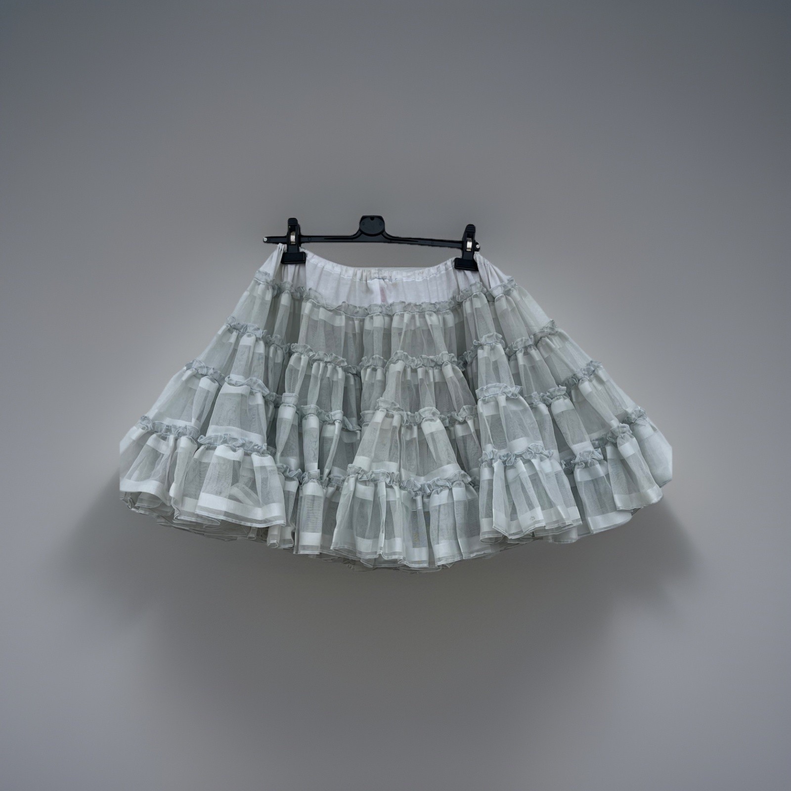 Vintage Ruthad Detroit Light Blue Ruffle Petticoat Skirt Tiered Organza 23 Waist