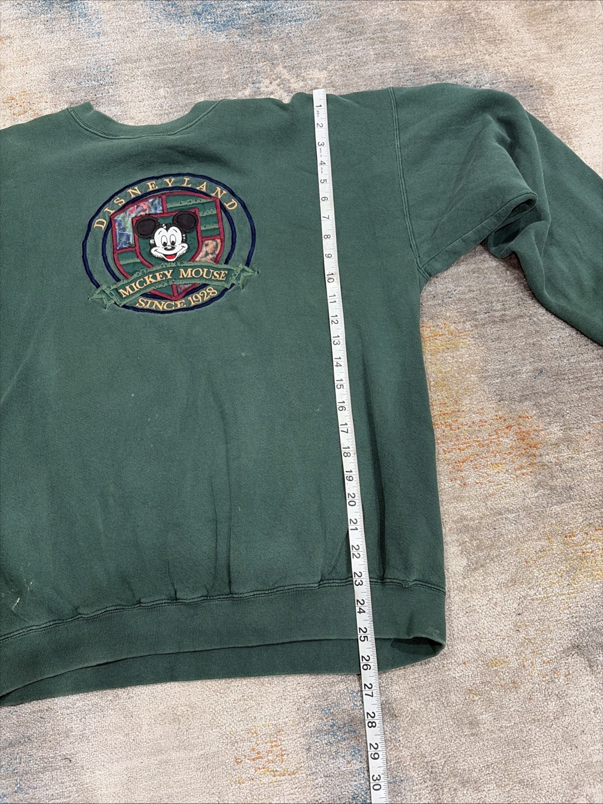 Vintage MickeyMouse University CrewNeck SweatShirt 90s Disney Embroidered Large