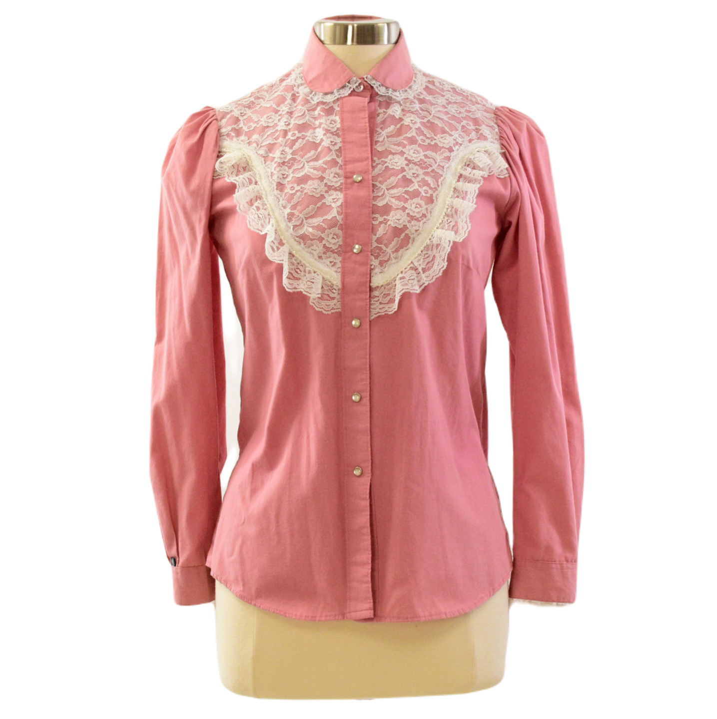 80s Rockmount Ranch Wear “Crystal Palace” Pink Western Top Womens S
