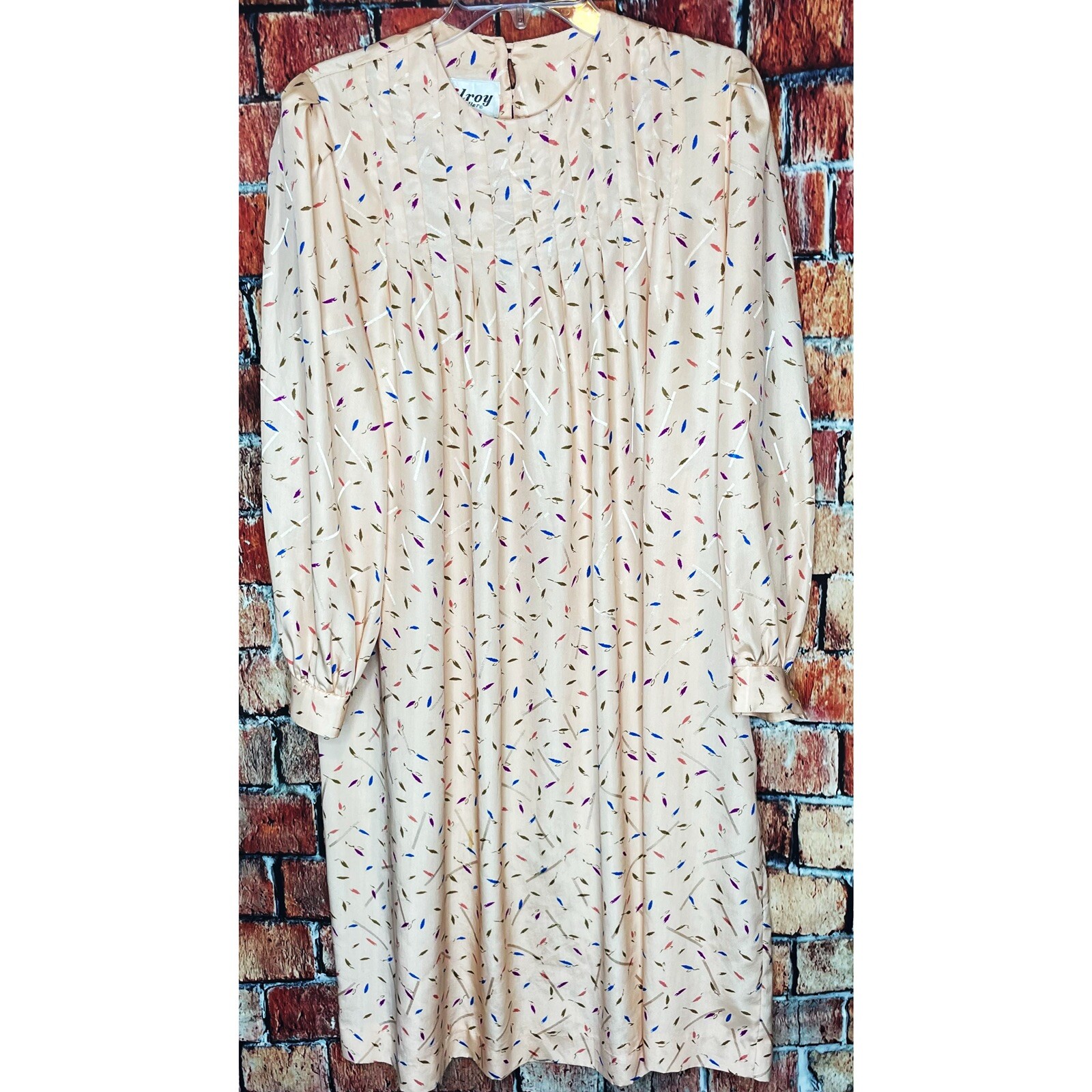 VTG T￼he Wilroy Traveller Brownstone Studio NY Midi Long Sleeve Dress Size 14