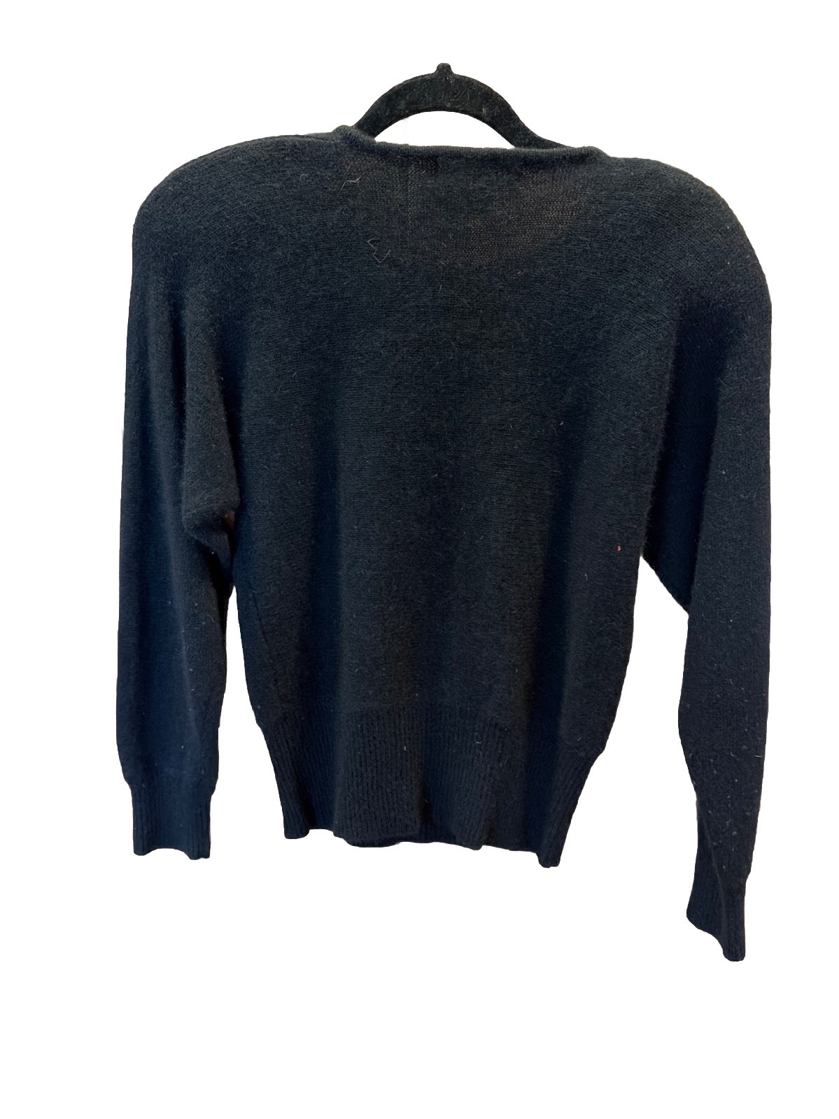 Vintage 80s Black 70% Lambswool 20% Angora Rabbit Hair 10% Nylon Sweater Size PS