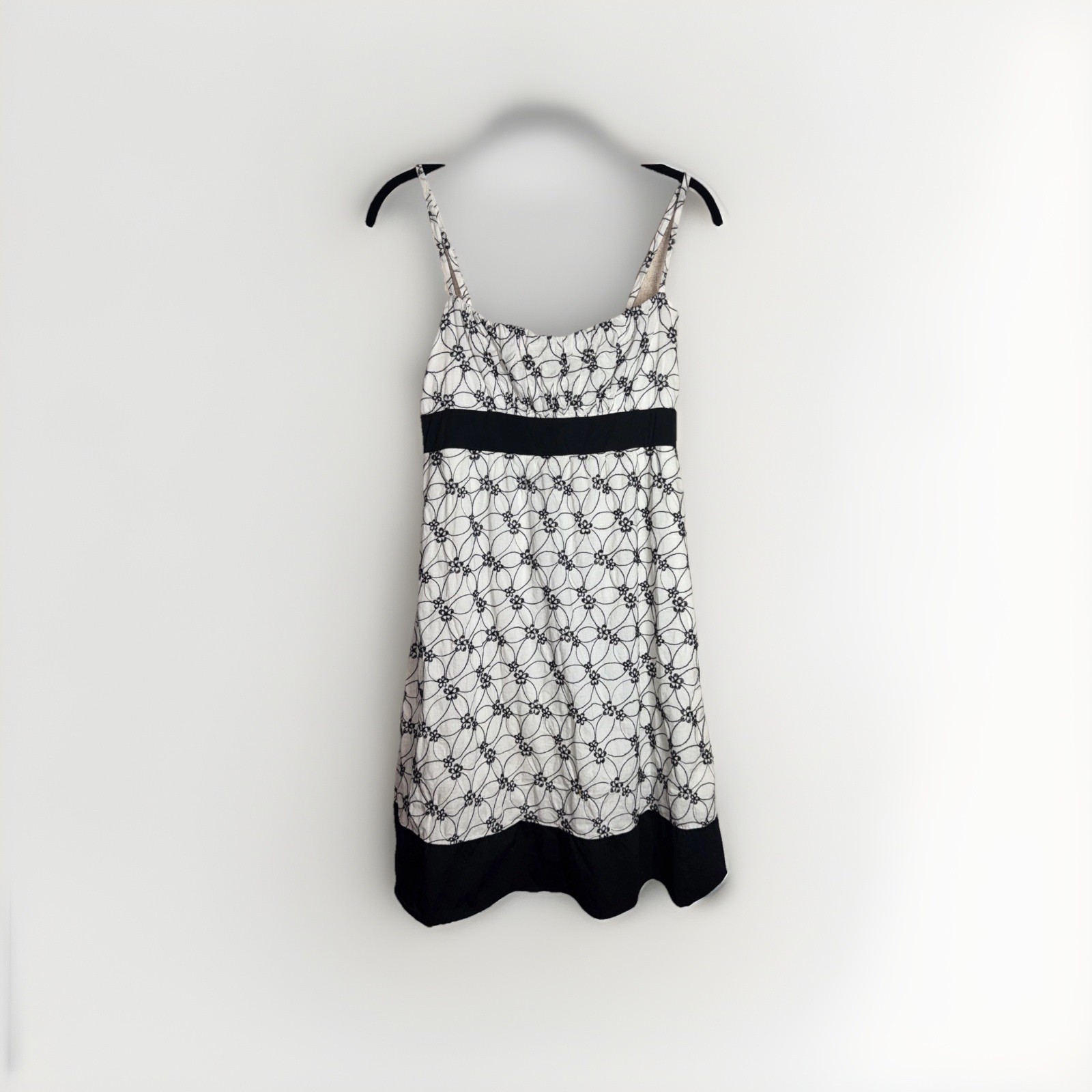 Vintage My Michelle Spaghetti Strap Dress Floral Embroidery Size 9