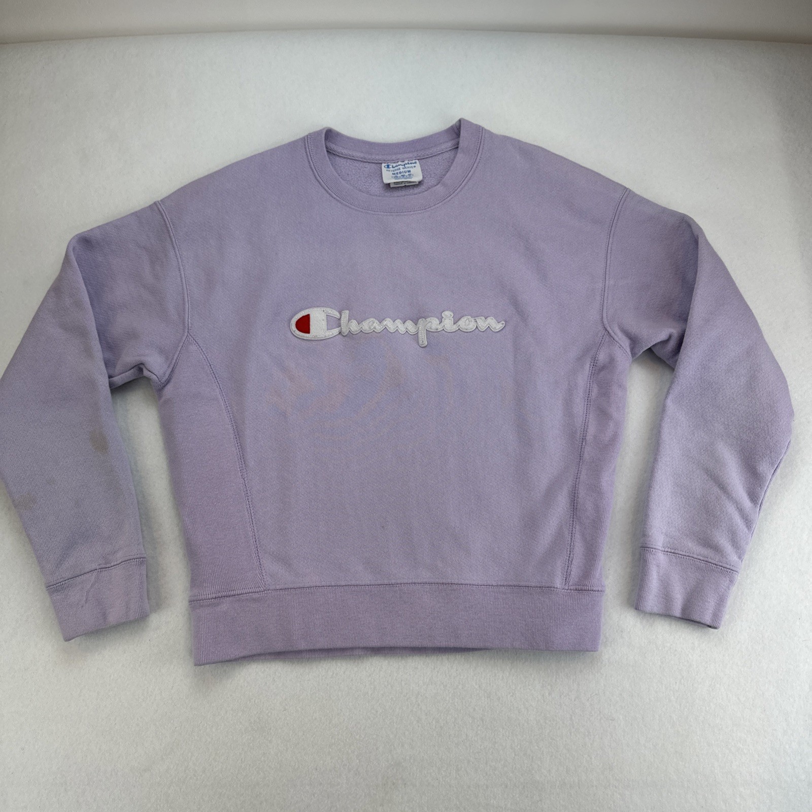 Vintage Champion Sweatshirt Size M Purple Lavender Heavyweight Pullover 2000’s