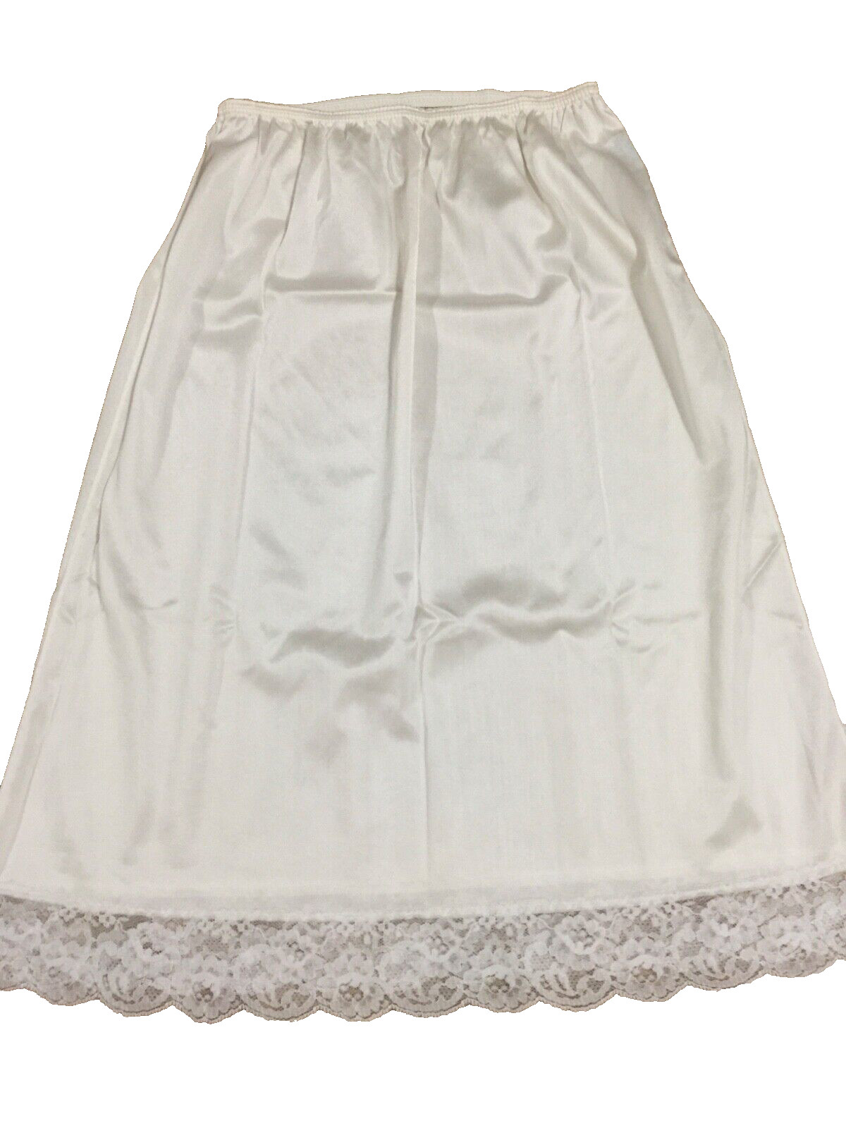 women’s white half sleep skirt vintage petticoat size S 23″