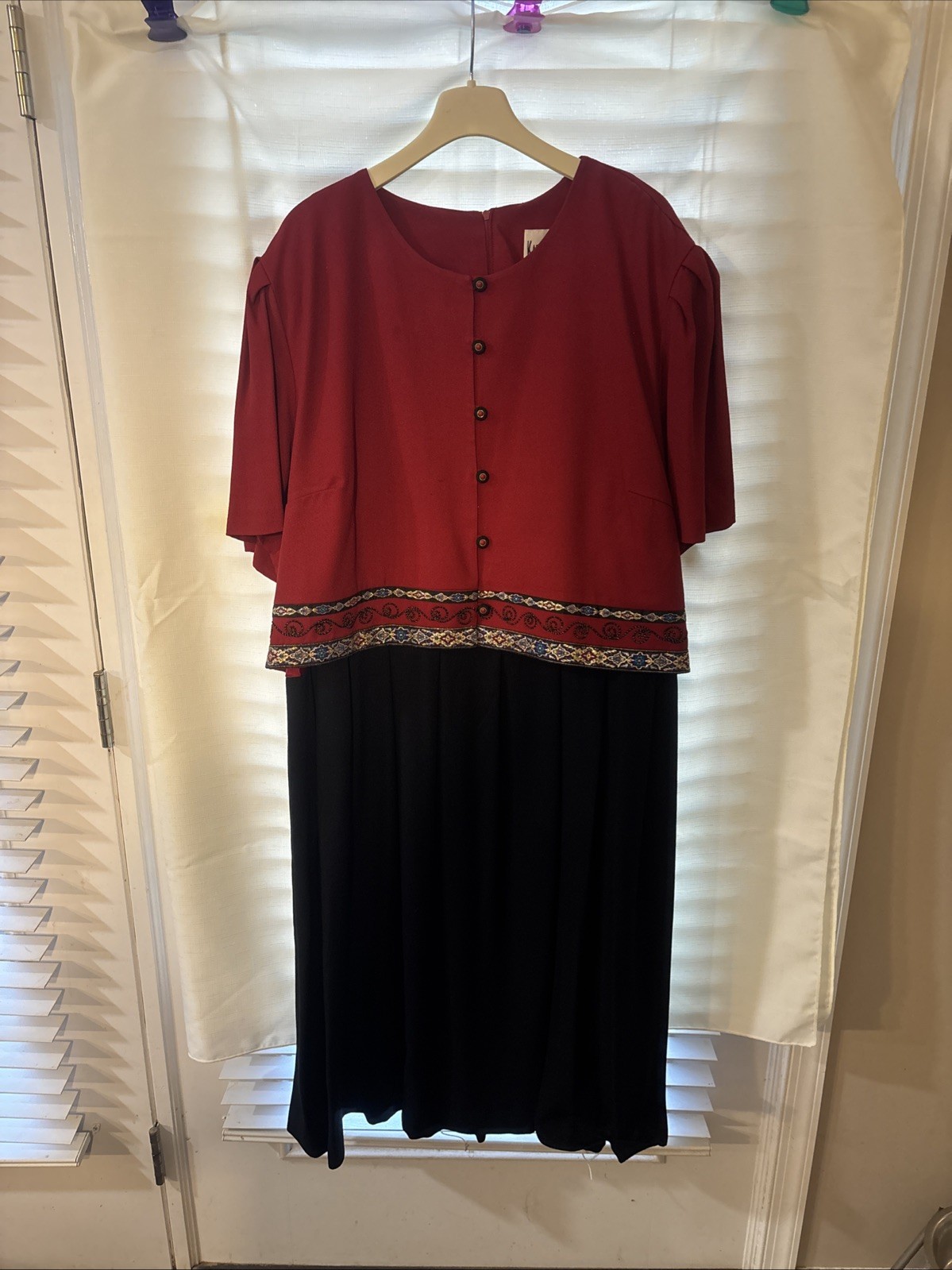 Vintage 1980s Karl’s Korner Black And Red Dress, Voluptuous/Curvy Friendly