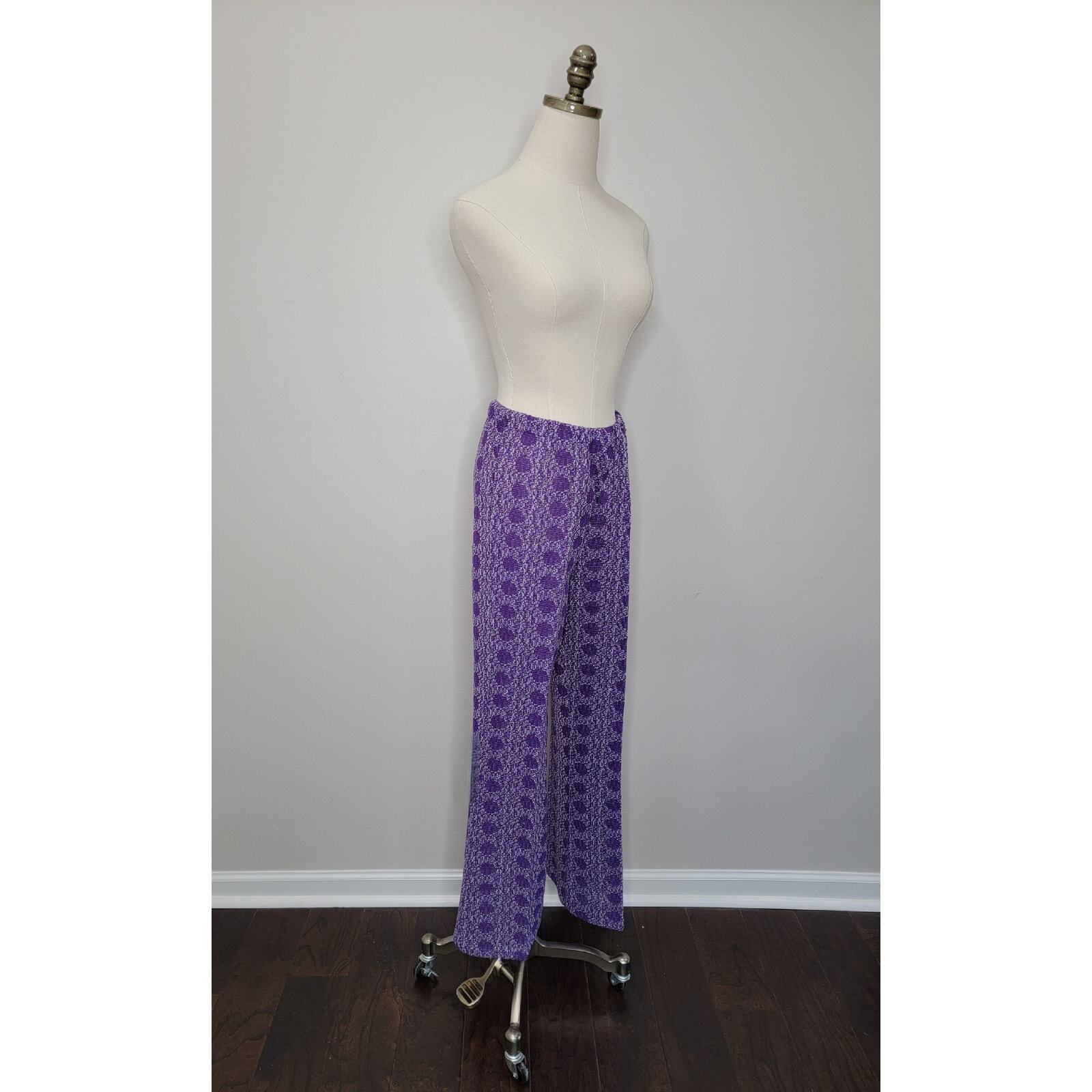 1960s Purple Pants and Top Woven Set