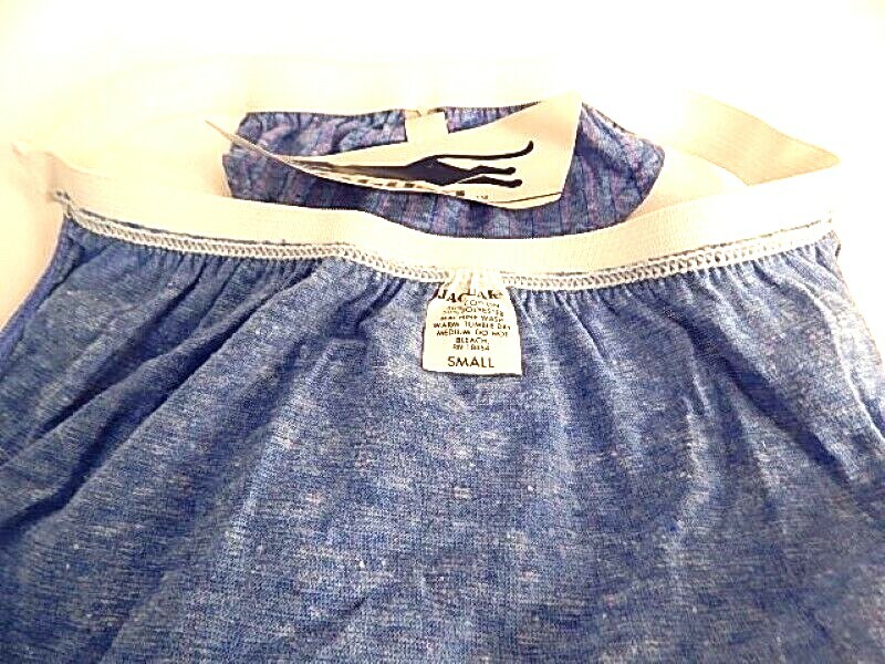 US Vintage 1980 90 Jaguar Blue Red Stripe String Strap Panties Underwear Retro S