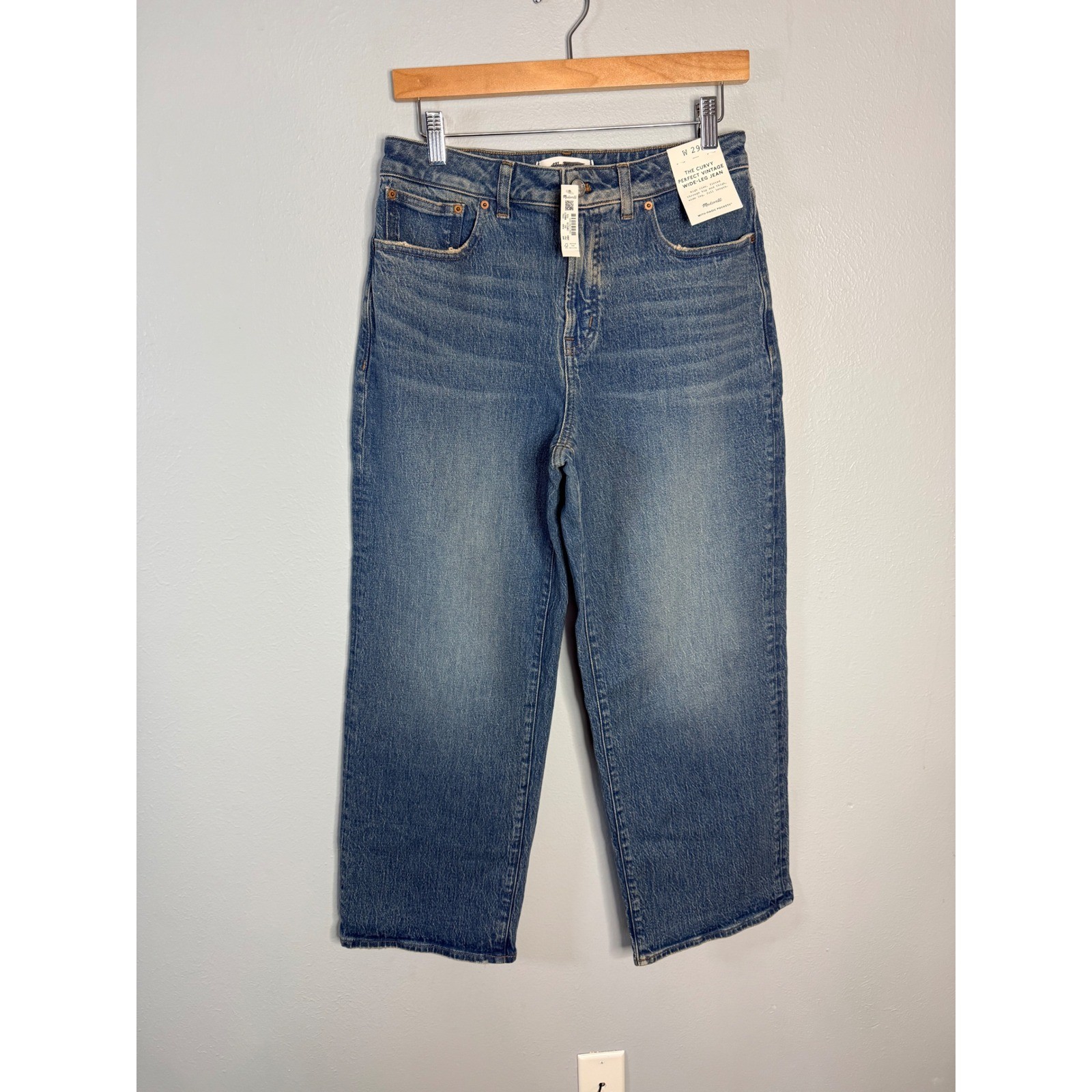 Madewell The Petite Curvy Perfect Vintage Wide-Leg Jean 29P Harvey Wash NWT