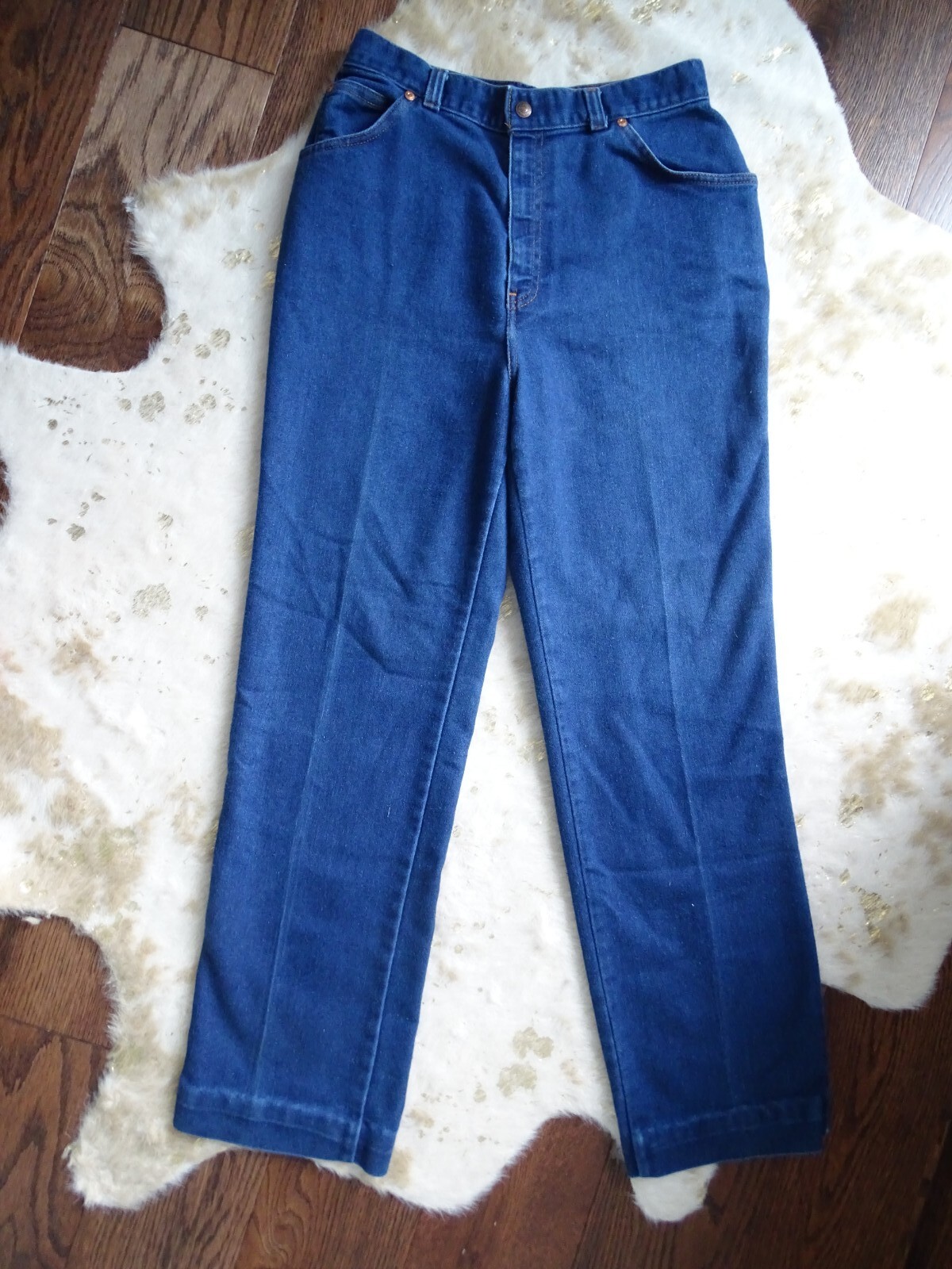 Vintage Levis Prospector Orange Tag Dark Wash 29 inch High Waist Wide Leg Jeans 