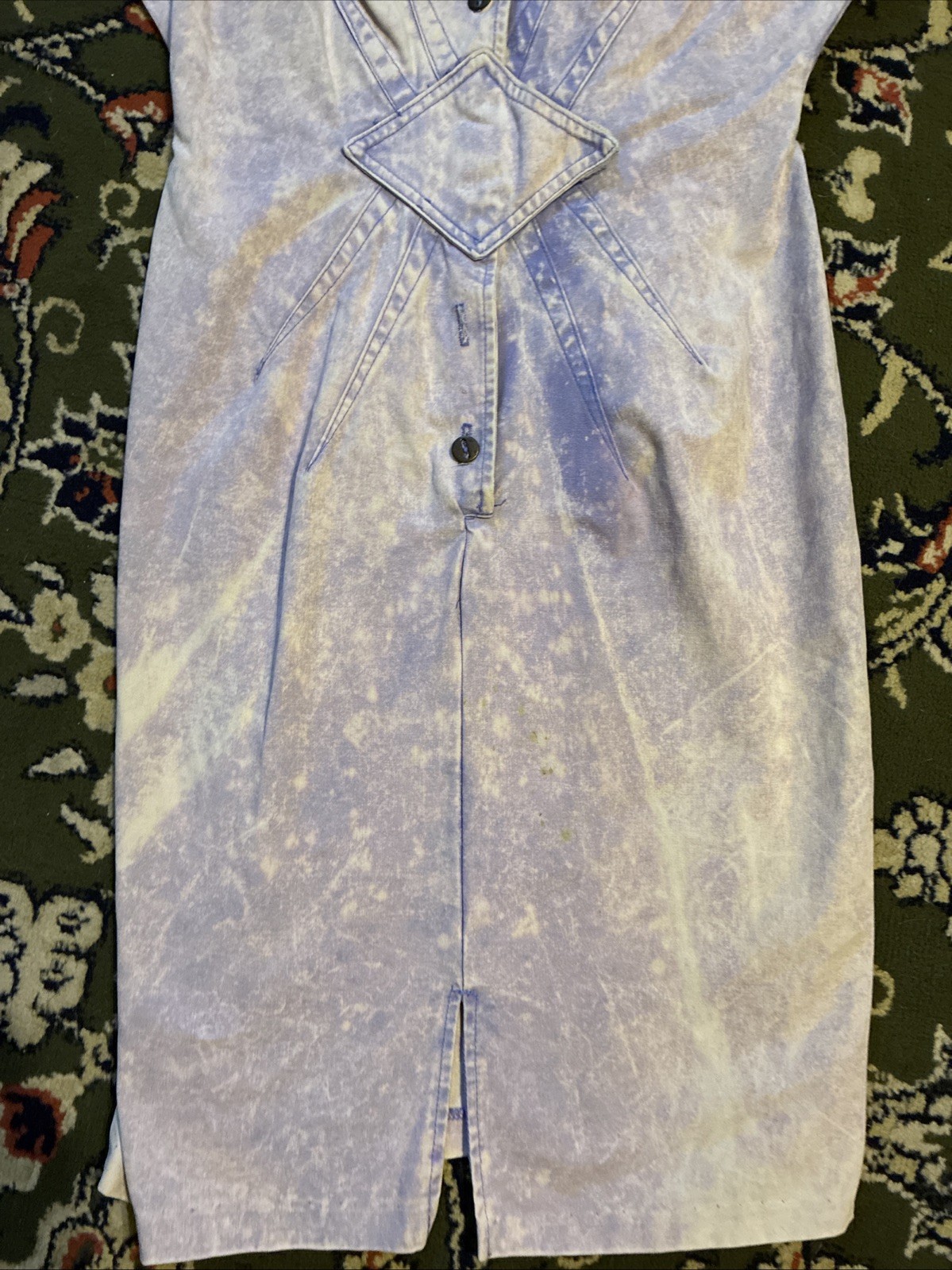 Vintage Lilac Acid Wash Dress 80s Women’s Size 11 Made In USA