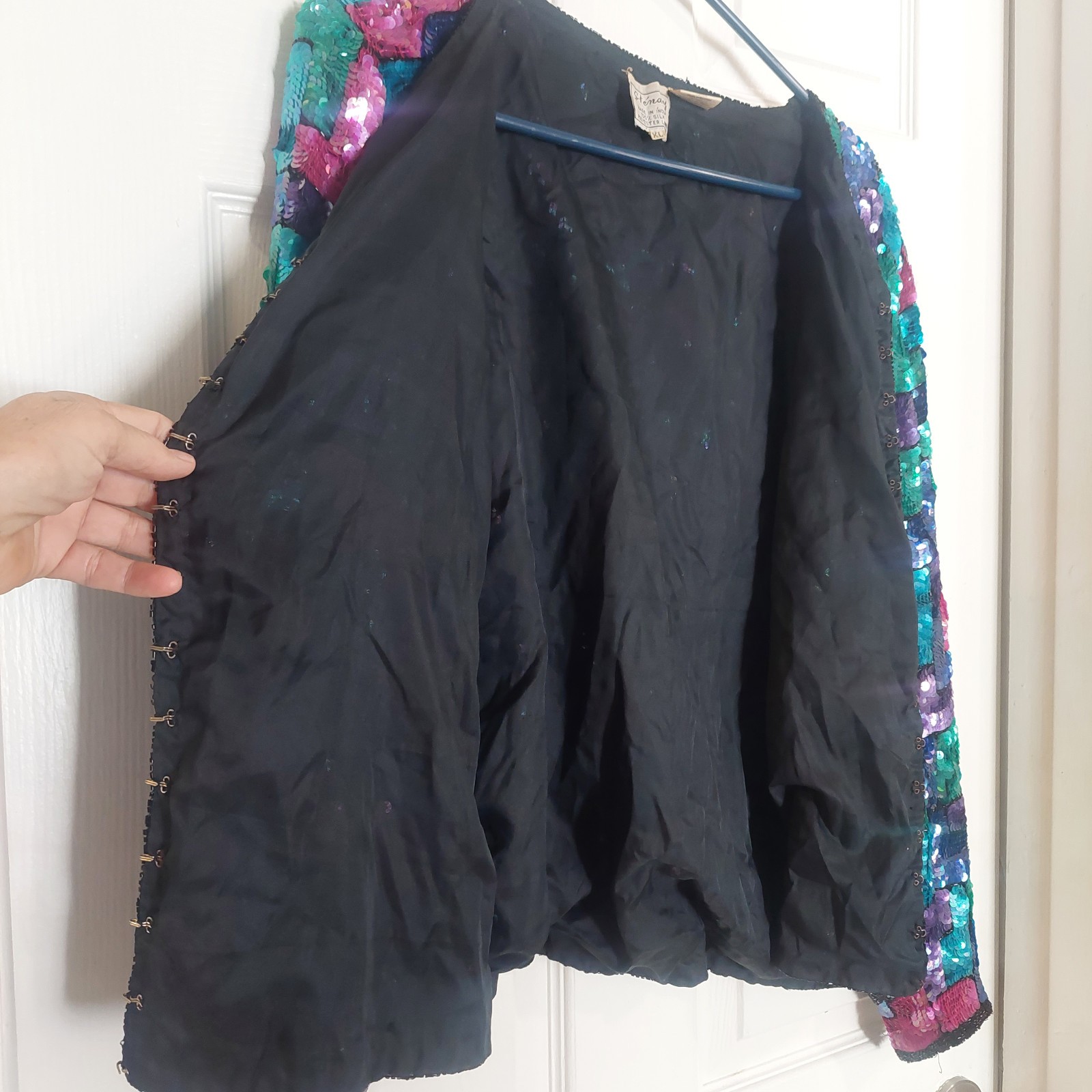 Stenay Vintage 80’s Sequined Embellished Silk Women’s XL Jacket Coctail Blazer