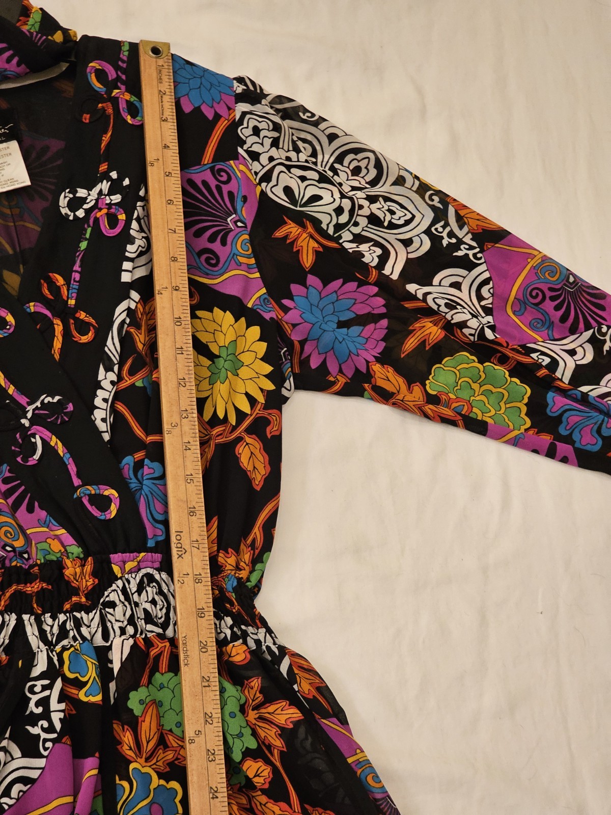 Vtg 80s Diane Freis Original Georgette Dress w/Scarf Sz S RARE 1 OF A Kind