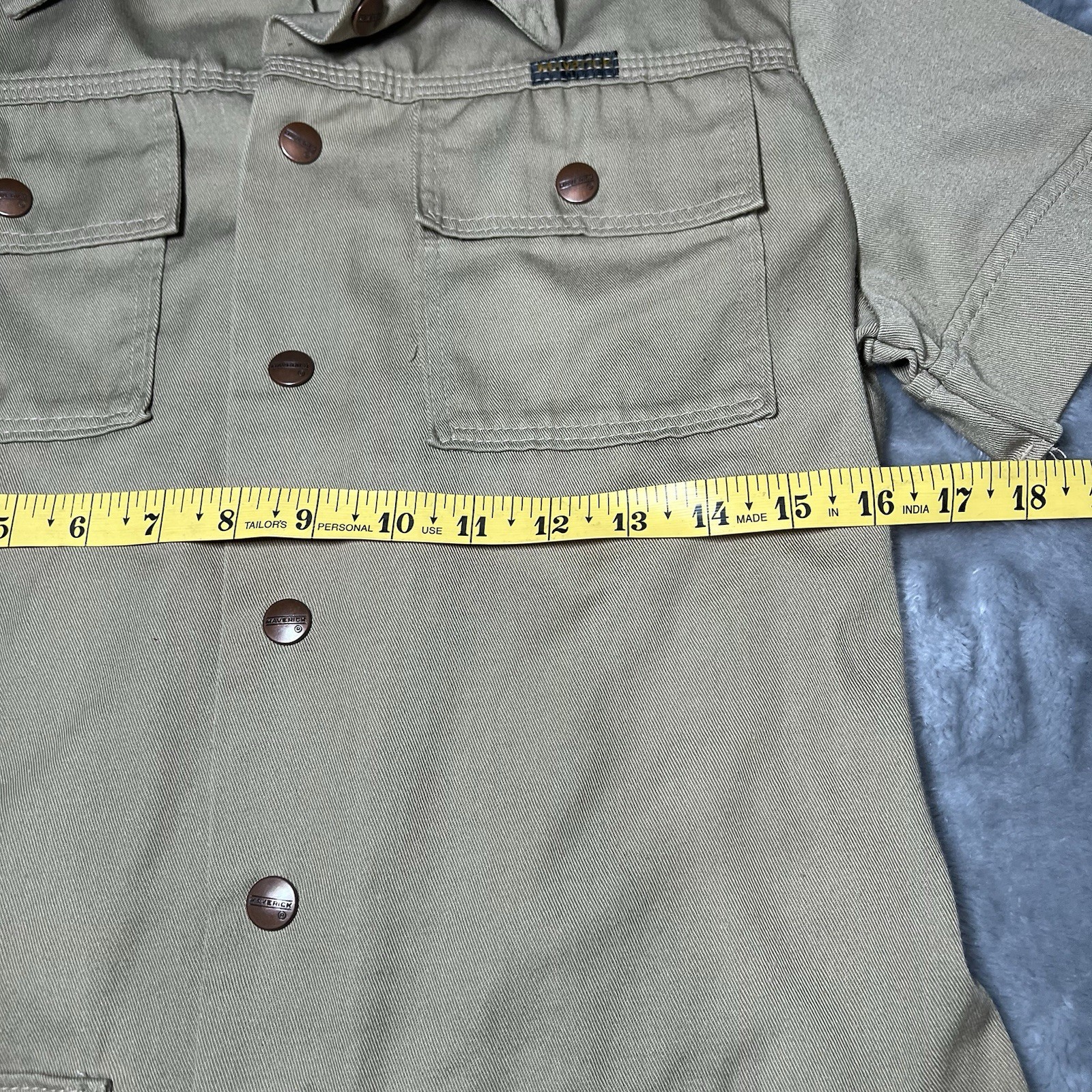 Maverick Shirt Women Size Medium Top Khaki Heavyweight Safari Cargo