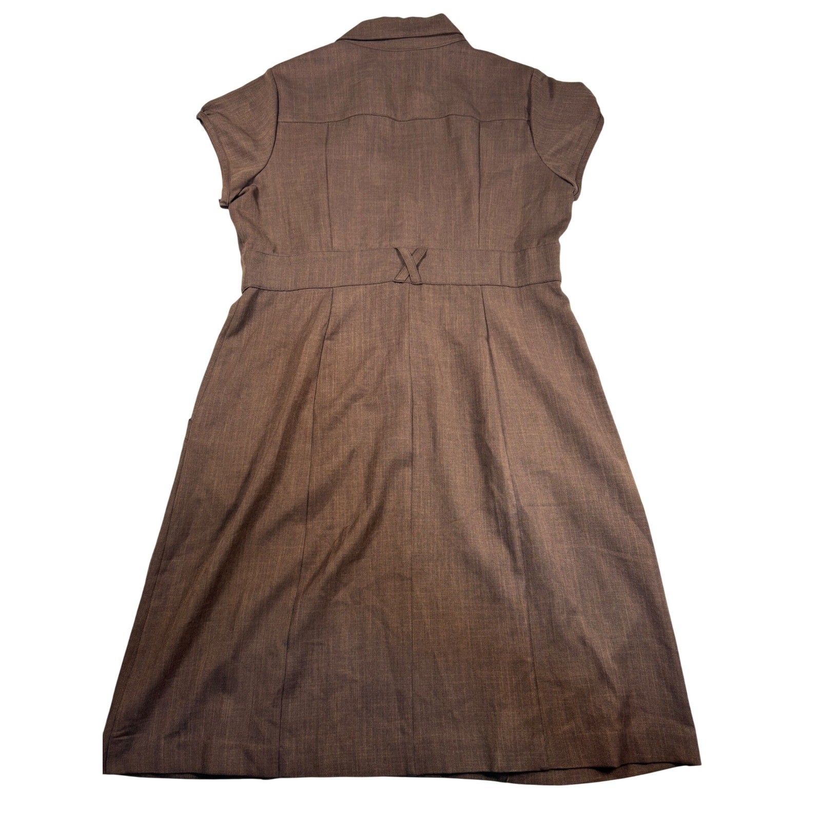 vintage robbie bee espresso brown midi dress corporate goth office siren chic