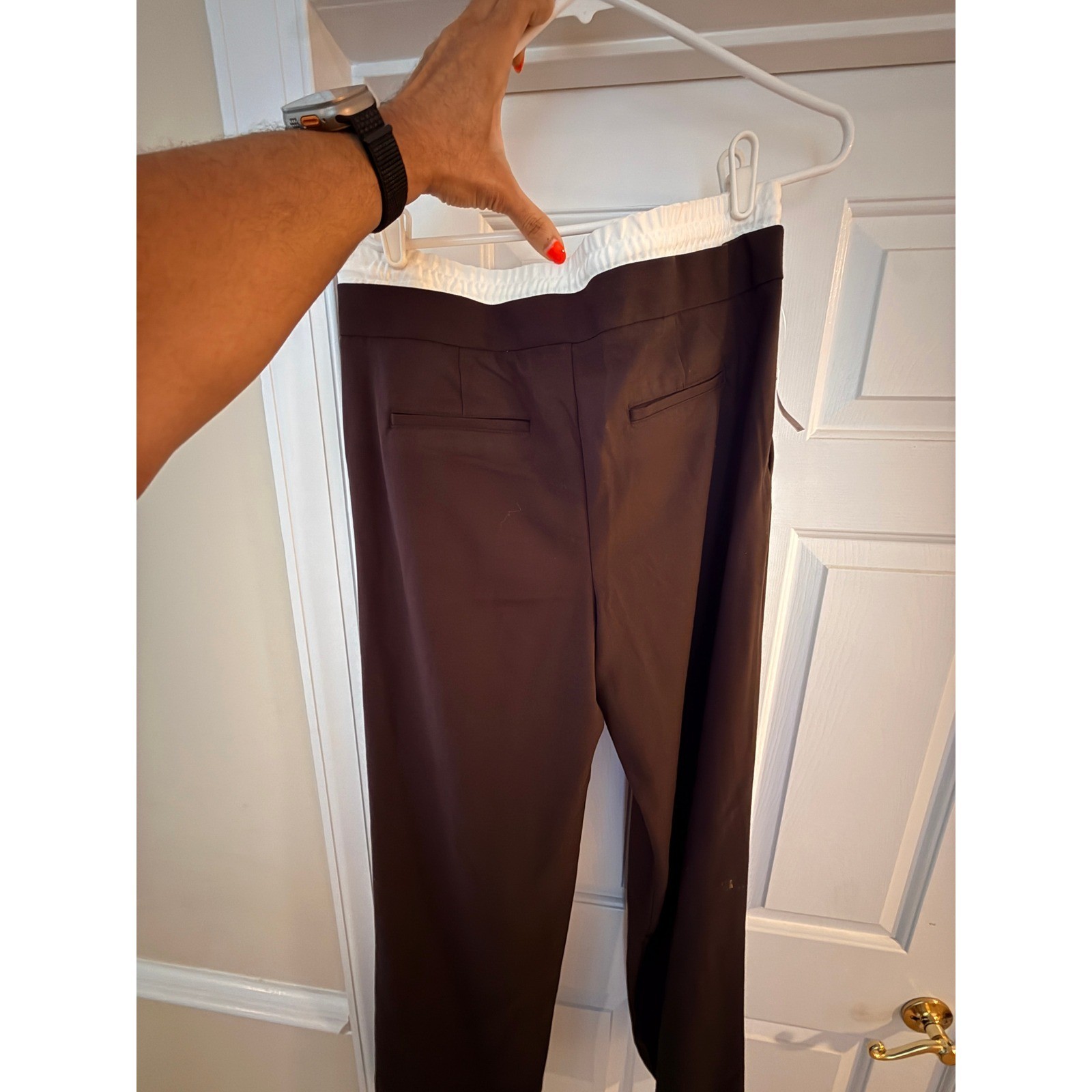 NWT Brown/White OLD NAVY Drawstring Pants Size M Tall