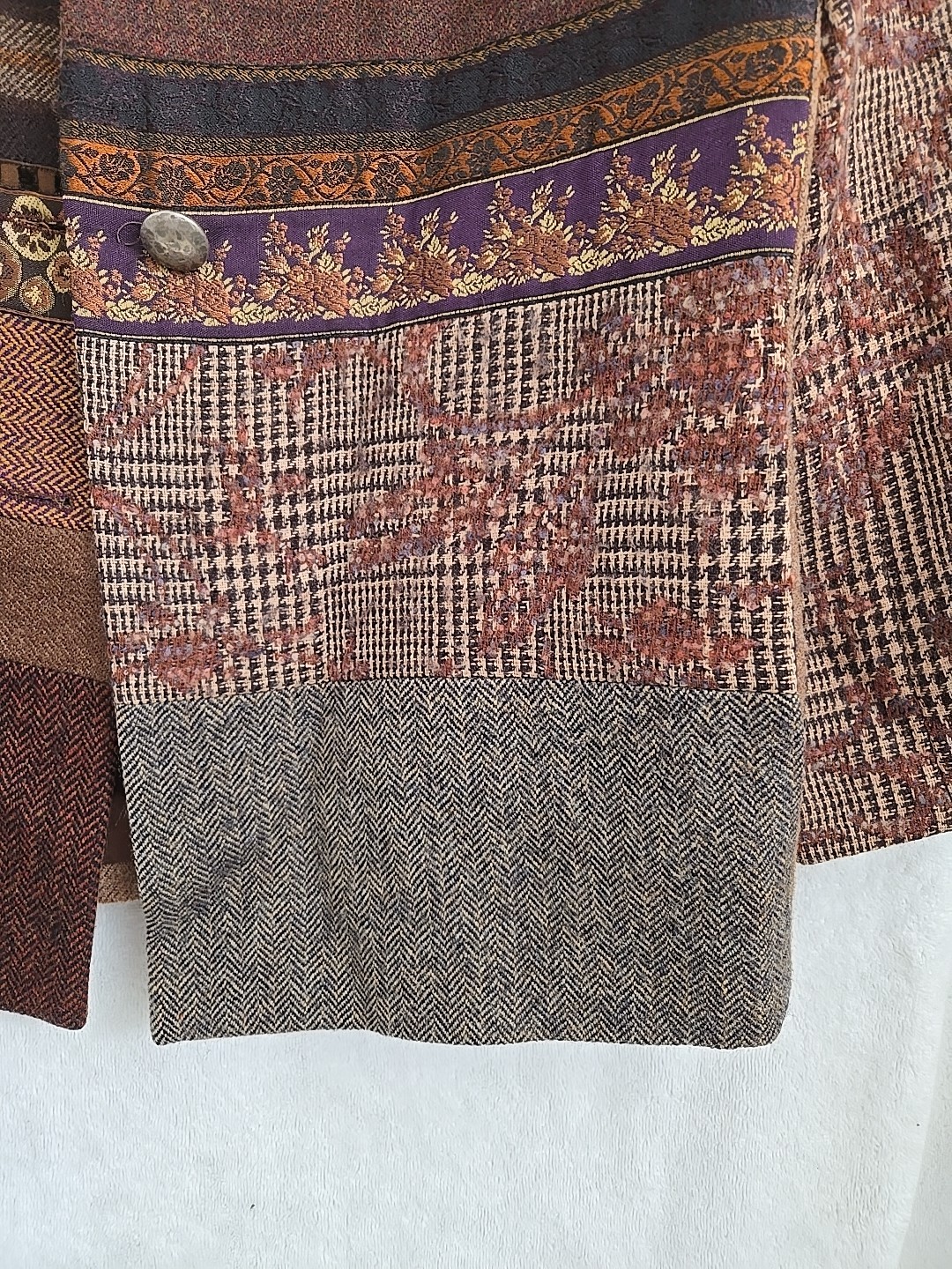 La Bonne Renommee Wool Patchwork Jacket Paris Size 40 Euro Eclectic Vintage
