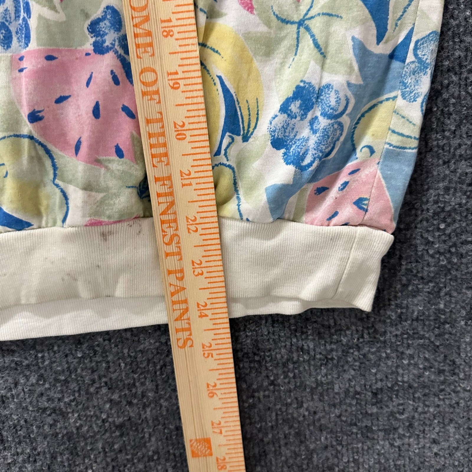 Cricket Lane Polo Womens Size L Multicolor Tropical Fruit Print Vintage