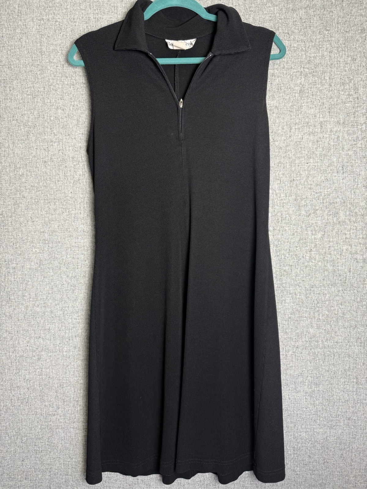 Vintage 90s Ronni Nicole Mesh Drapey Whimsigoth Black Zip Neck Dress Size 8/MED