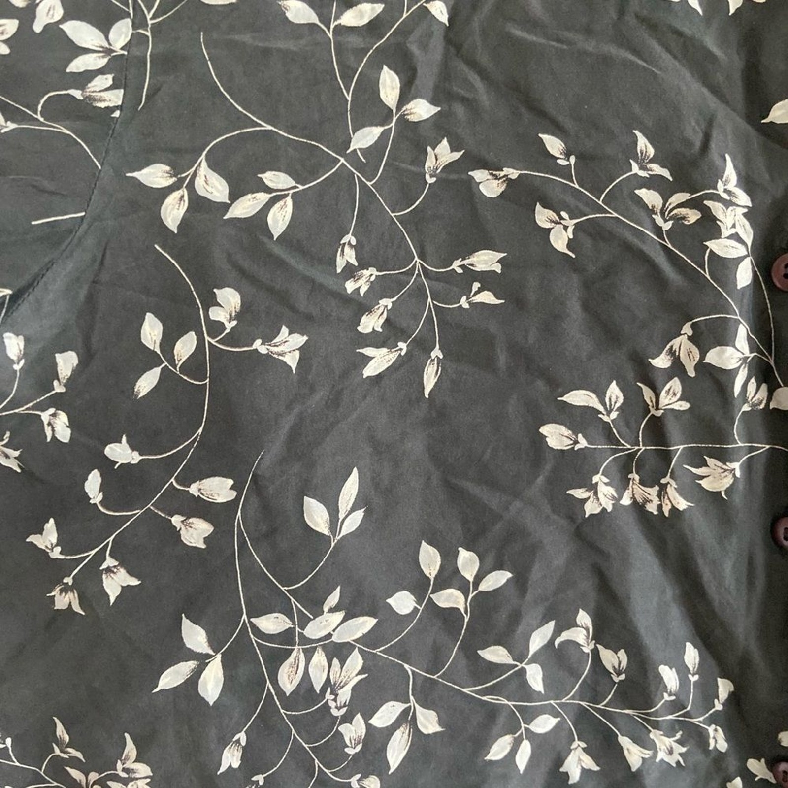 vintage Silk floral vine button up SMALL Casual Collar