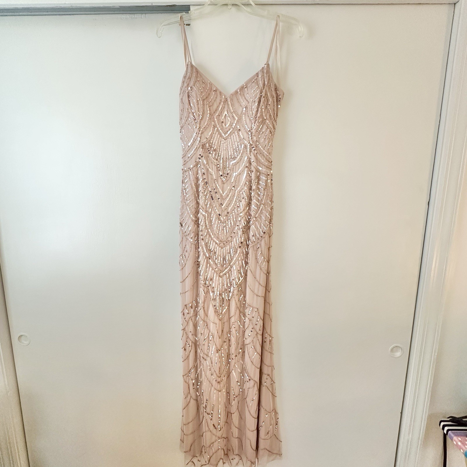 Jump Vintage Beaded Gown Pink EUC Size 1/2