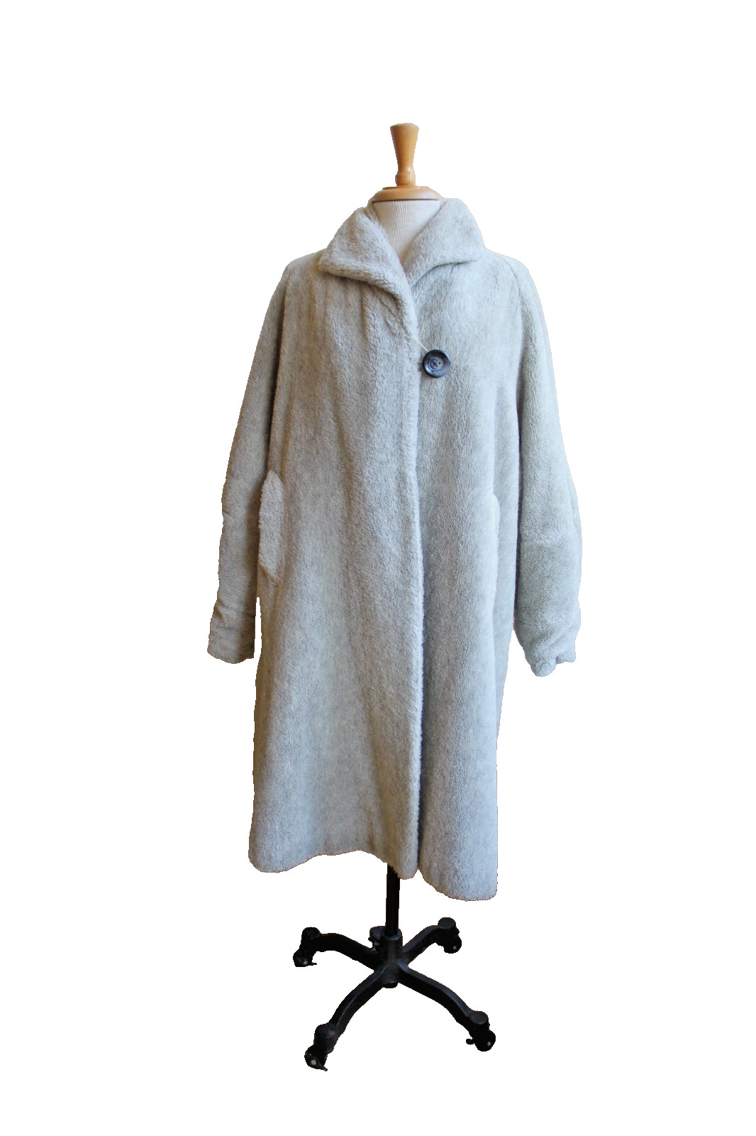Vintage 50’s 100% Alpaca Very Warm! Gray Swing Coat Sheltuft SheltonLooms