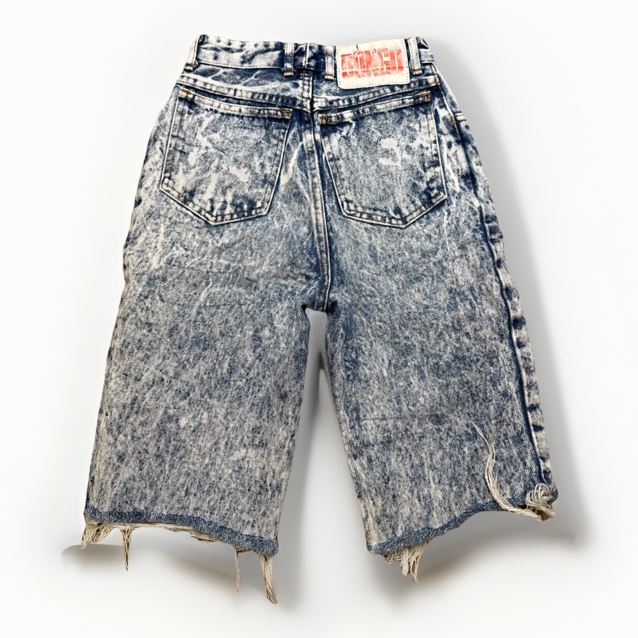 Vintage Womens Blue Acid Wash Jeans Shorts Size 3 Cut Off 80s Bongo 24″ Waist