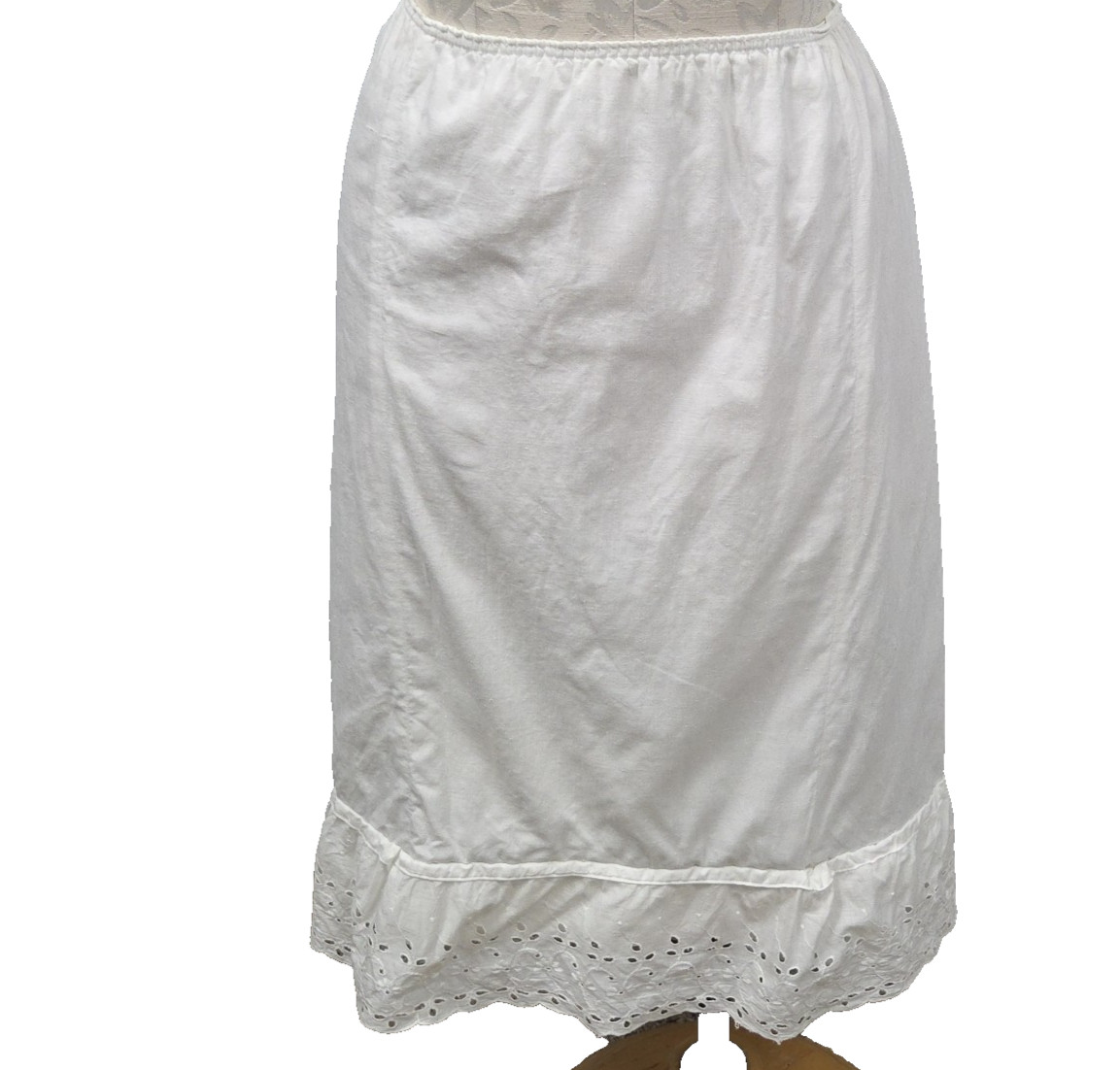 Charmode Half Slip Sanforized Eyelet Lace Embroidered Double Panel Size L Tall