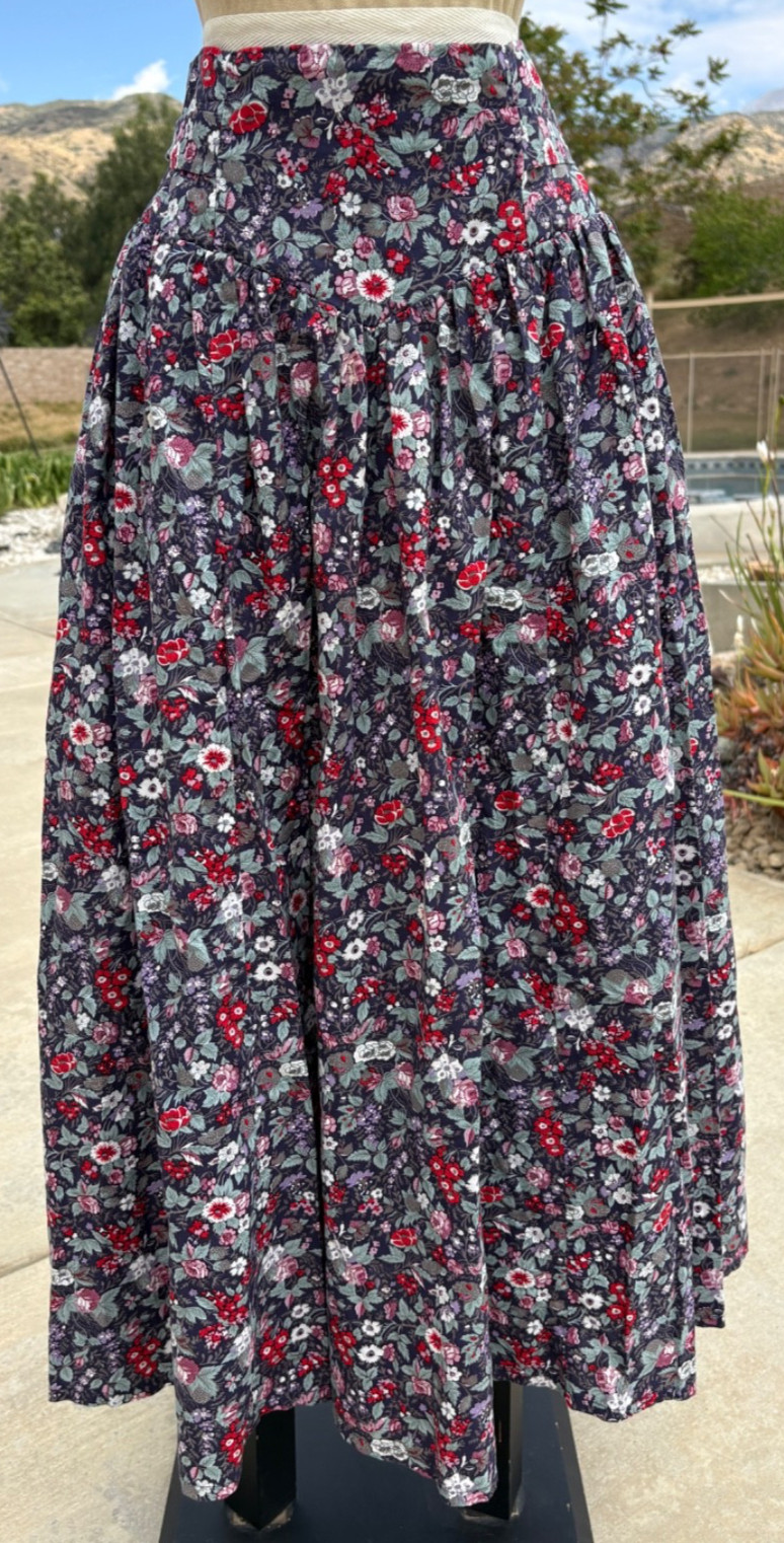 Vintage 80s 90s Calico M Scott McClintock Maxi Skirt Cotton Western Prarie