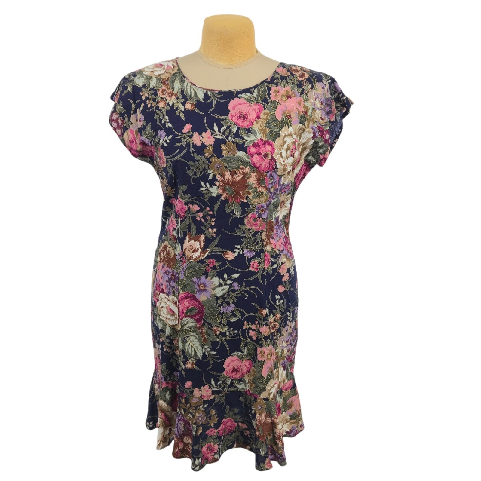 Just In Thyme Ltd Dress and Jacket Set Women Size 14 Floral 2 Piece Vintage 90s
