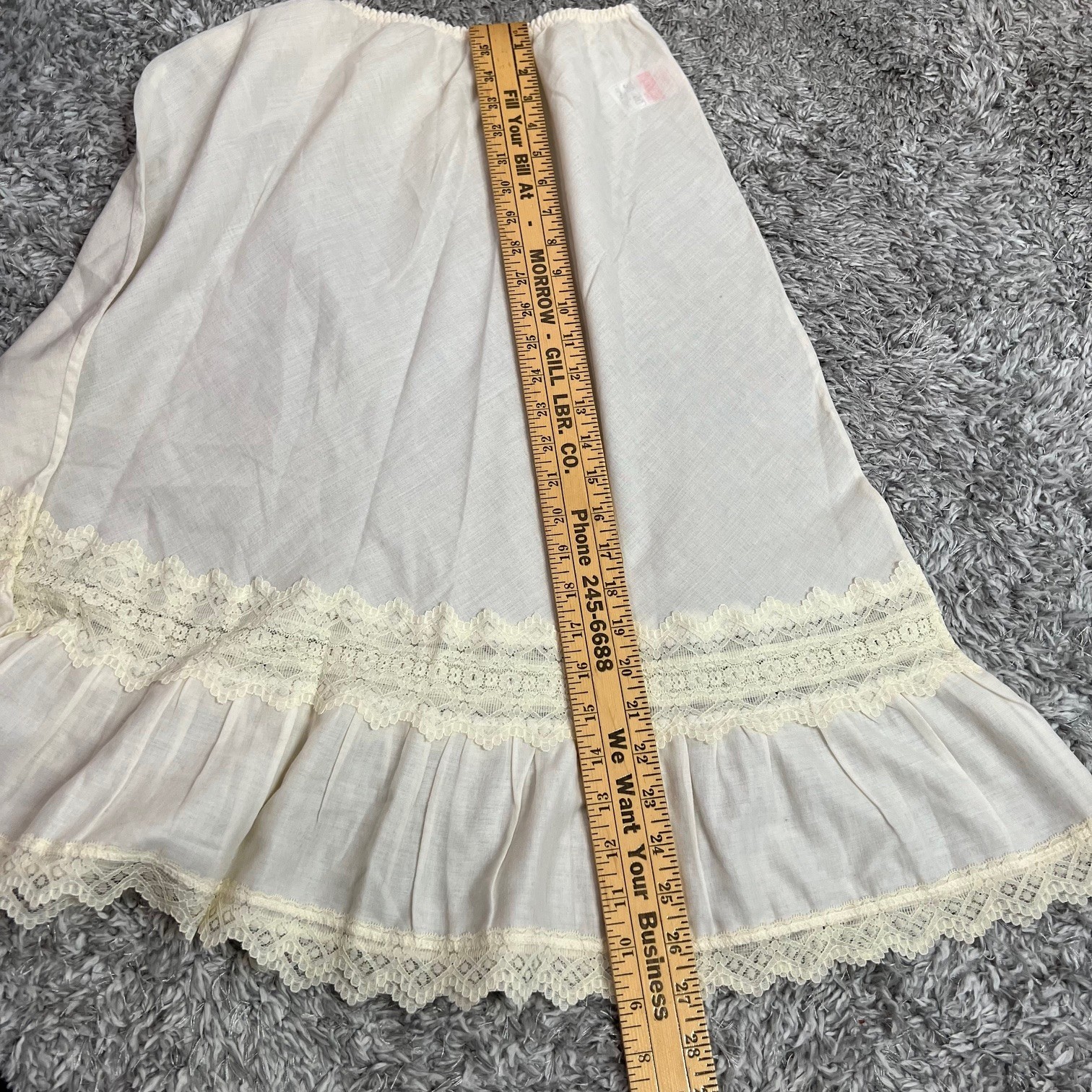 Vintage St Michael Ivory Cotton Blend Petticoat Underskirt Lace Prairie Cottage