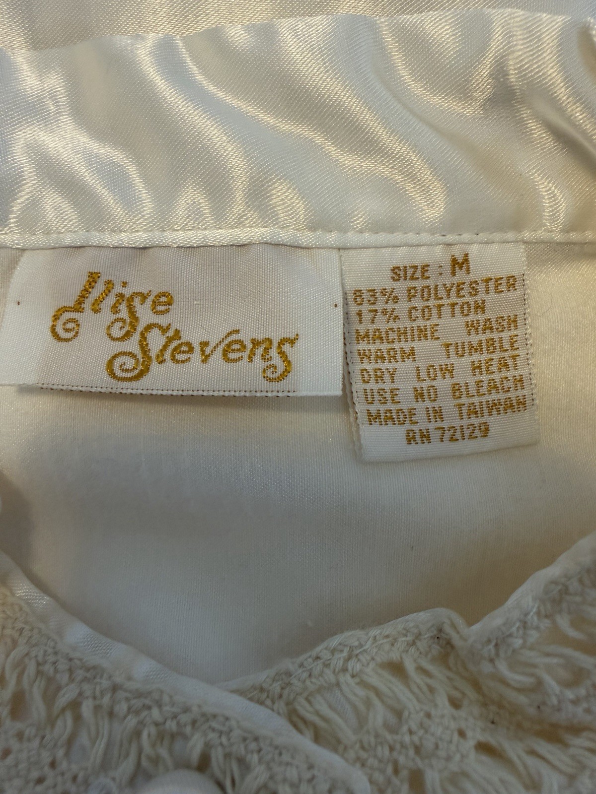 Vintage 80s Ilise Stevens Cream Satin Bridal Pajama Set M Theater Costume