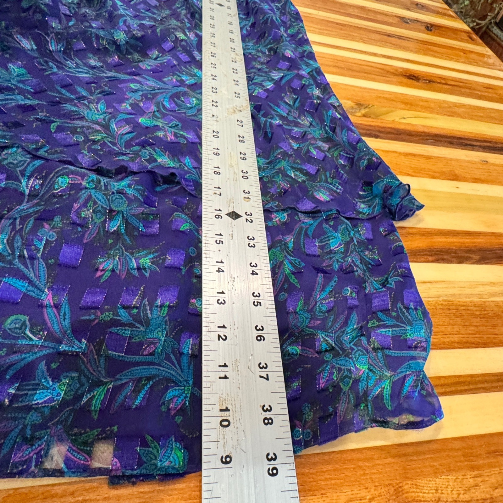 Vintage Patra Petites Sheath Dress Size 16 Purple Floral Sequin Retro 1980s Tank