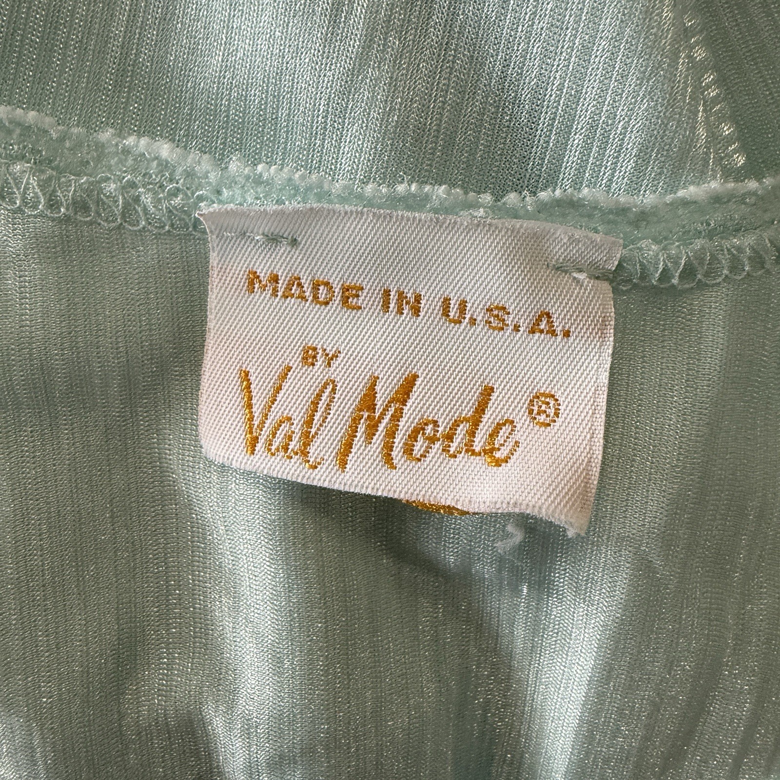 Vtg Val Mode S Teal Blue Nightgown Lingerie Sexy Innocent Wendy Short Pajamas