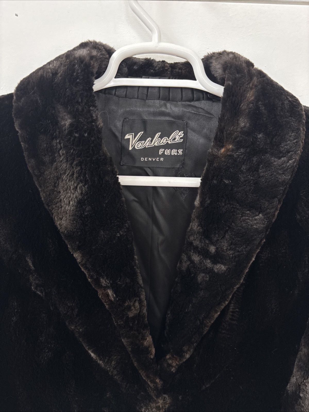 VTG Vasholt Furs Denver Rich Dark Brown Rabbit Fur Coat Jacket Mob Wife Womens