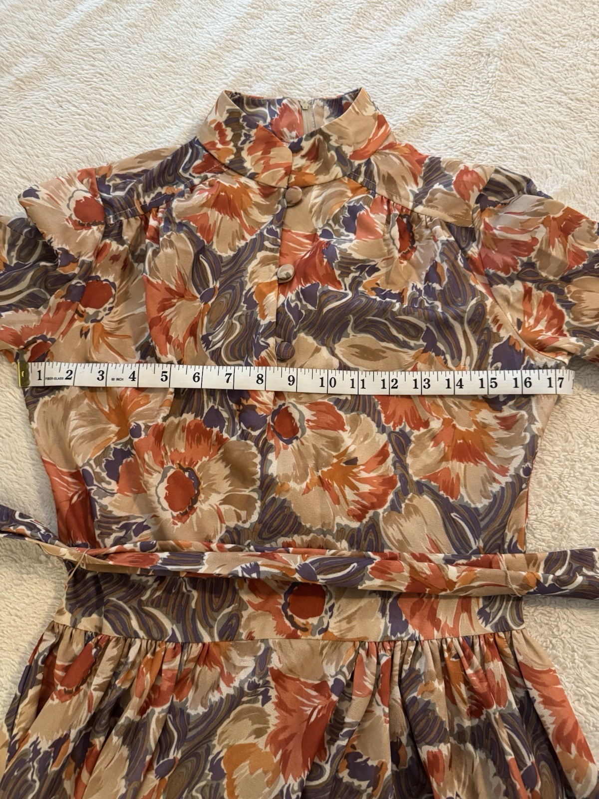 Vintage 70s Bleeker Street Jonathan Logan Floral Maxi Dress ILGWU Union Made 10