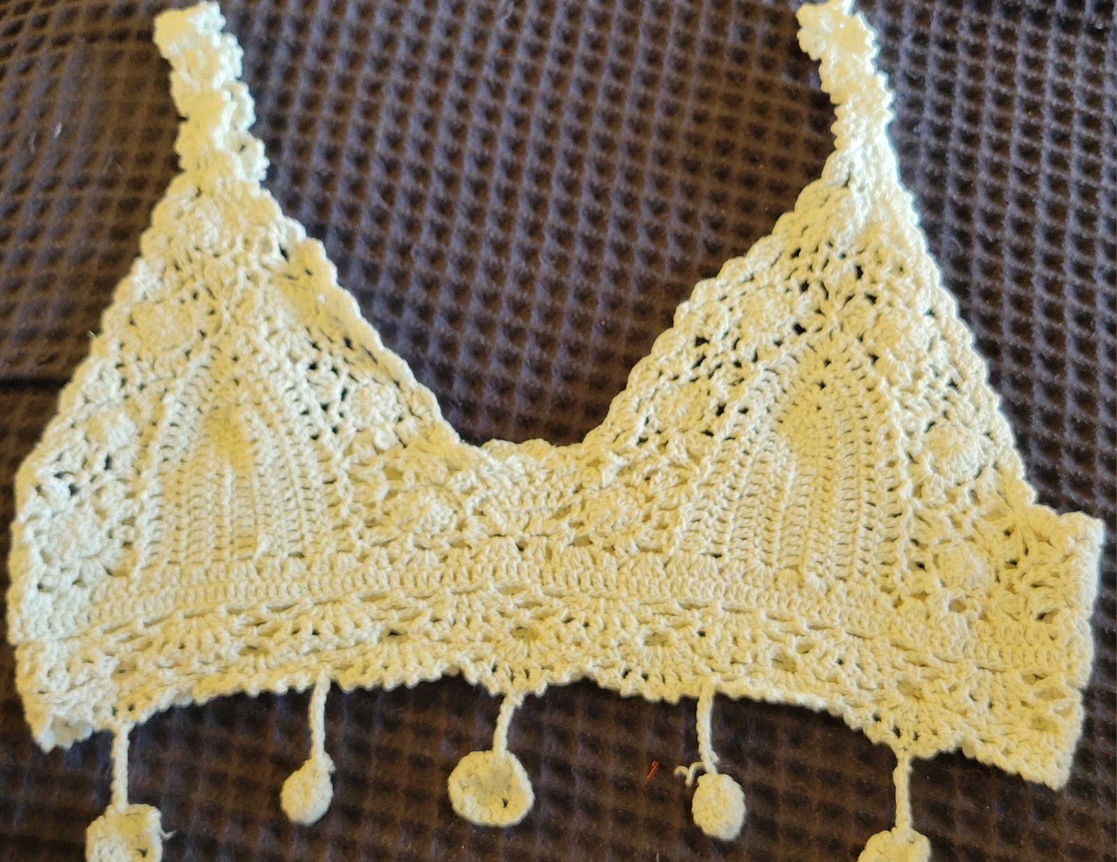 VINTAGE 1970S HANDMADE TINY CROCHET TOP Size Small