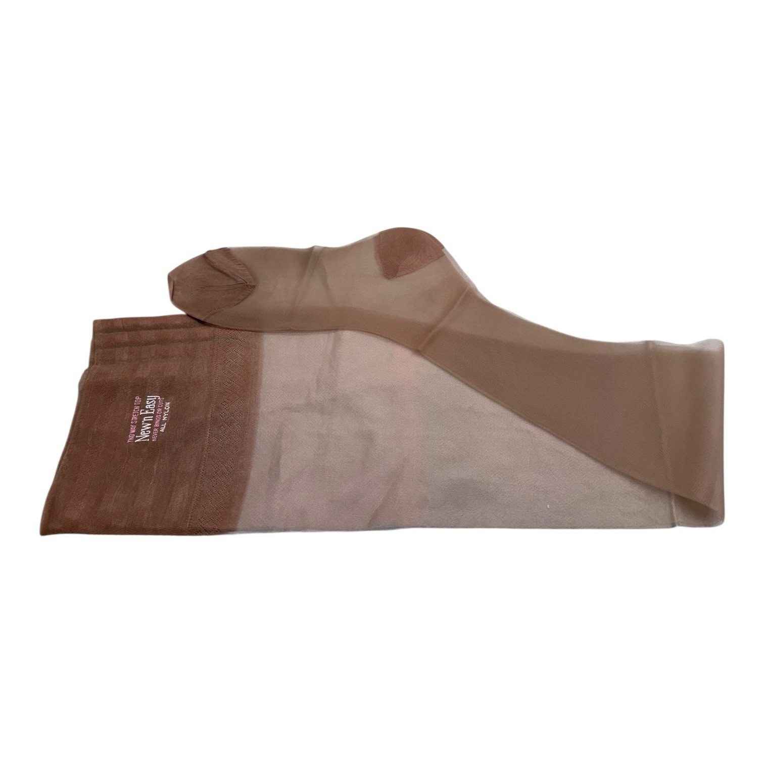 Vintage New’n Easy Two Way Stretch Top Stockings Size 8 1/2 RHT Taupe Tint 30”