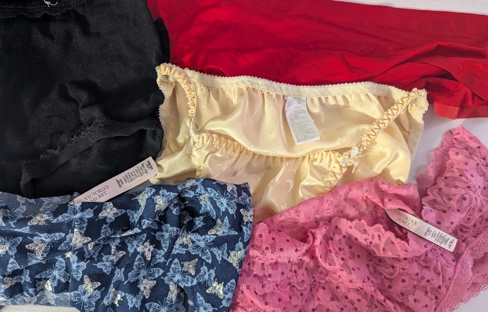 Vtg Panties Cutter Lot Of 5 Pairs size Large. Victoria’s Secret Pink
