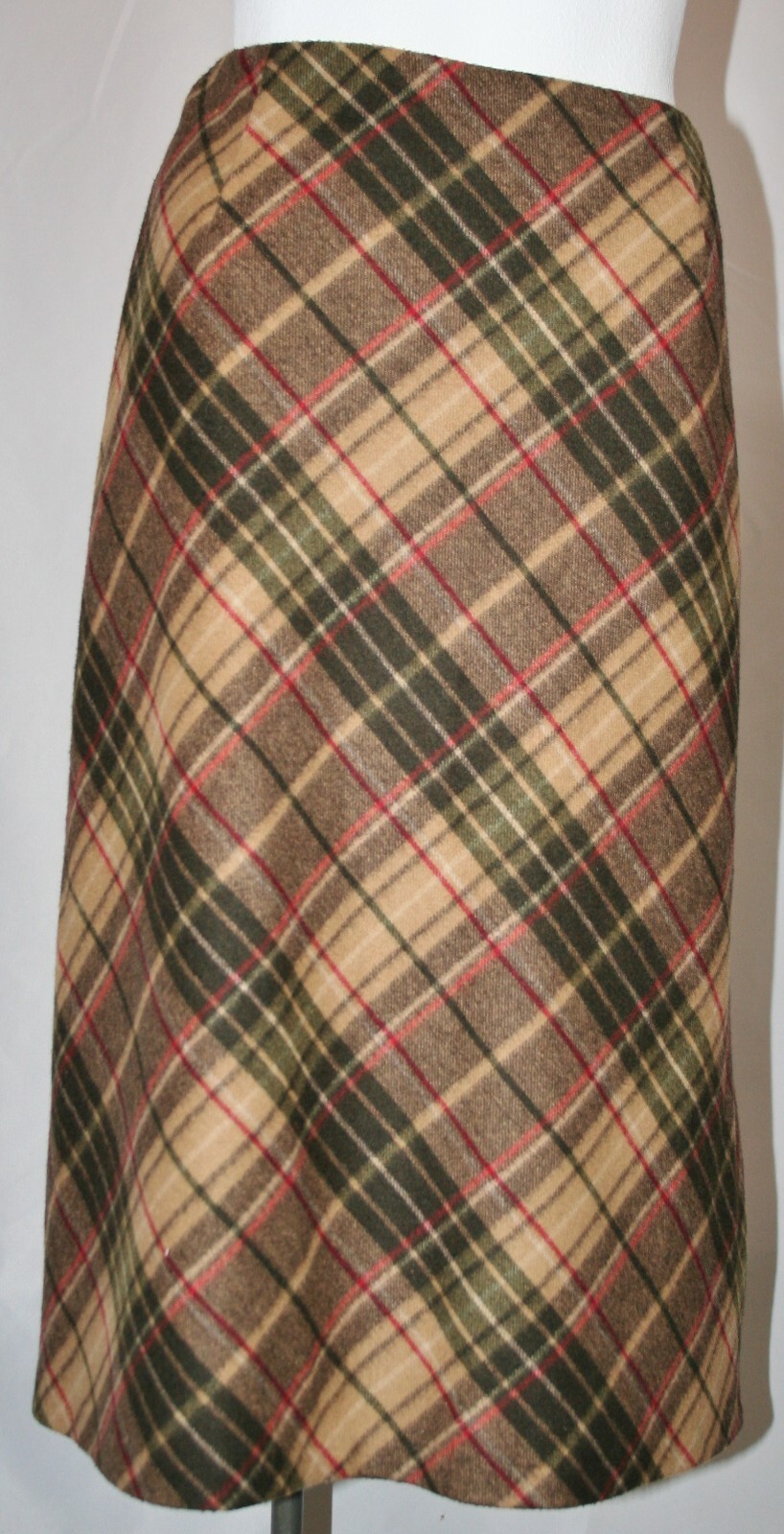 Vintage Tribu Plaid Skirt Made in Bulgaria Wool Blend Size 8(M)