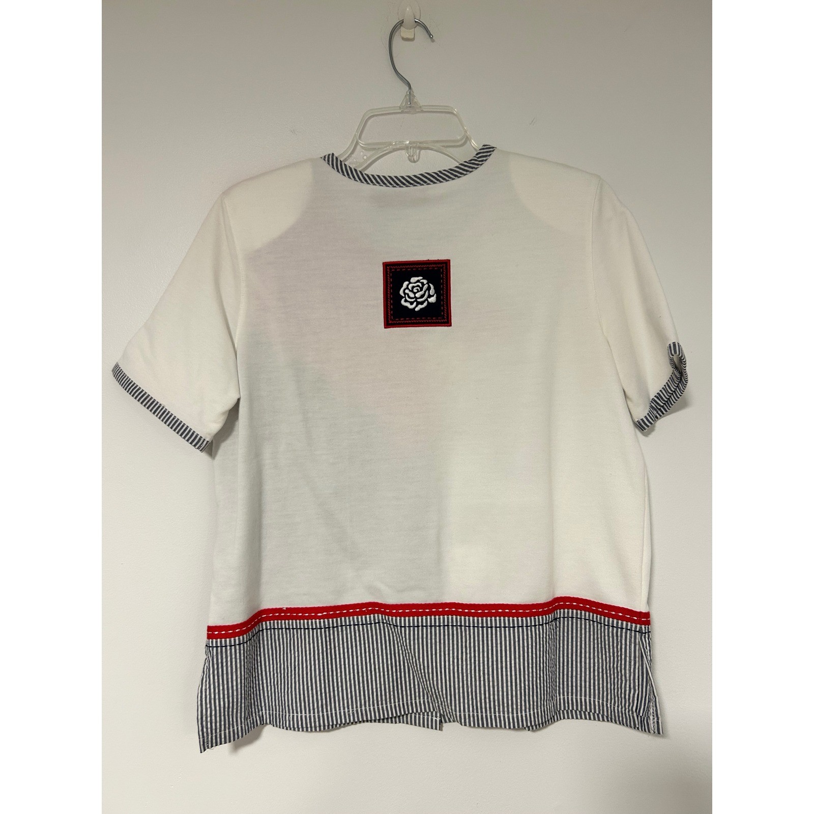 Koret Vintage Womens Small Short Sleeve 4th of July Nautical Top Red White Blue