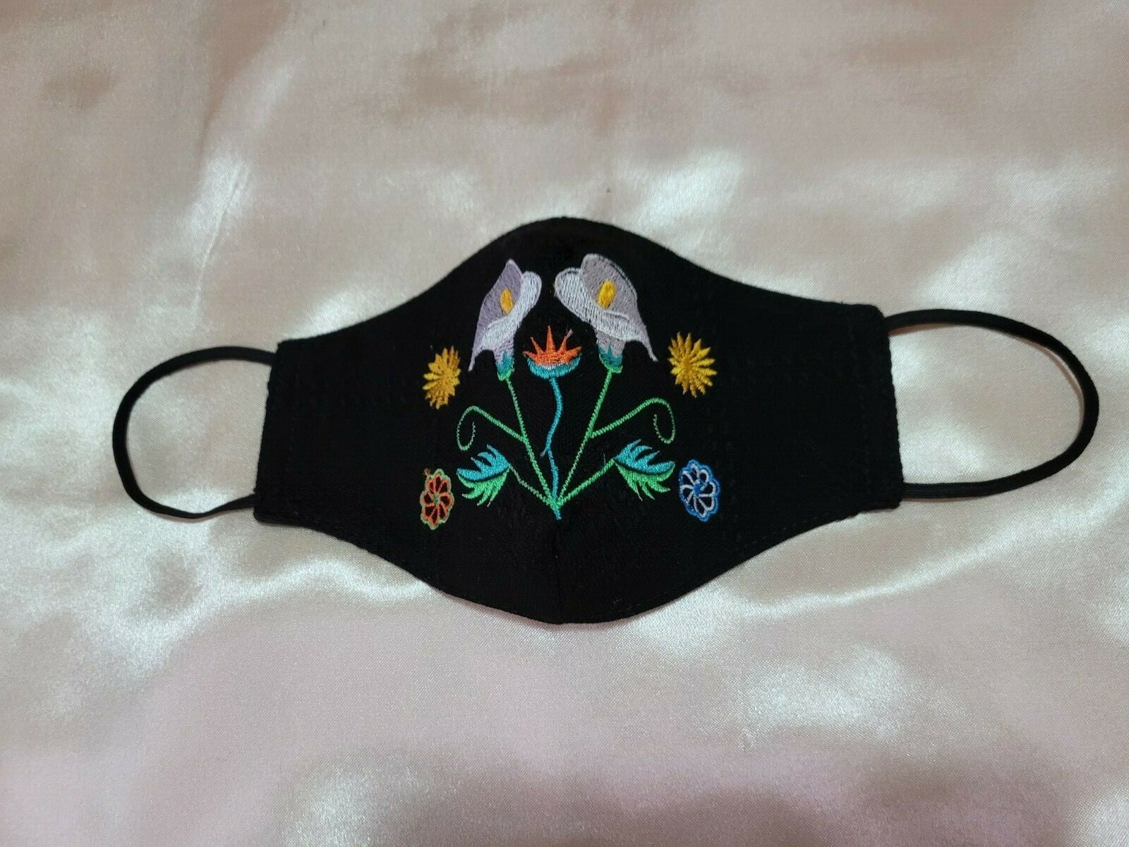Mexican Embroidered Handmade Face Mask Cubrebocas Artesanal Triple Layer Unisex
