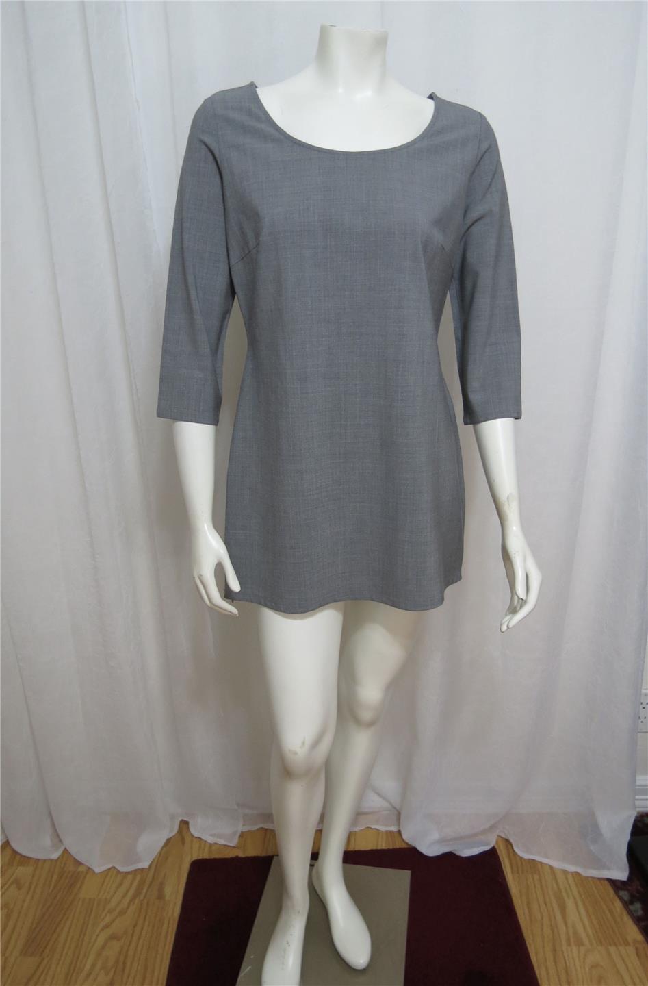 Theory for Bergdorf Goodman gray wool blend mini dress or long top size L/M