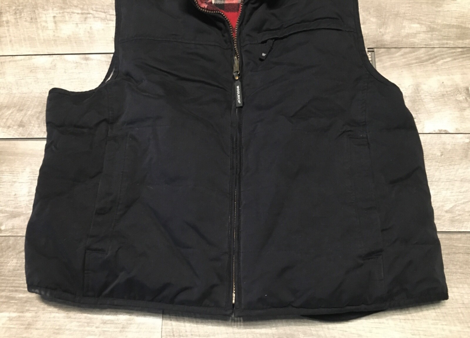 Vintage Woolrich Duck Down Womens Puffer Puffy Plaid Reversible Vest Size Large
