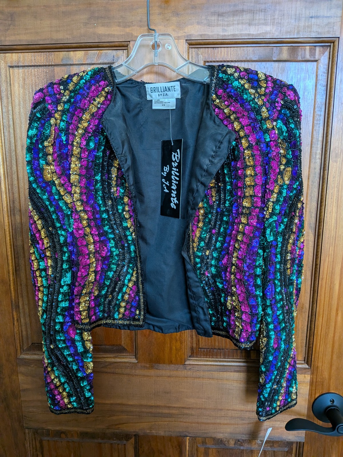 Vintage Brilliante by J.A. Beaded and Sequin Jacket Multicolor Party Style 3138