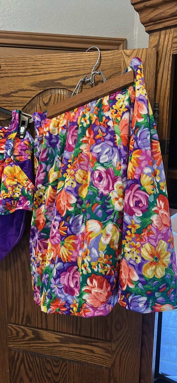 Vintage Swimsuit Skirt 3 Piece Set Catalina Floral Sz12 NWOT