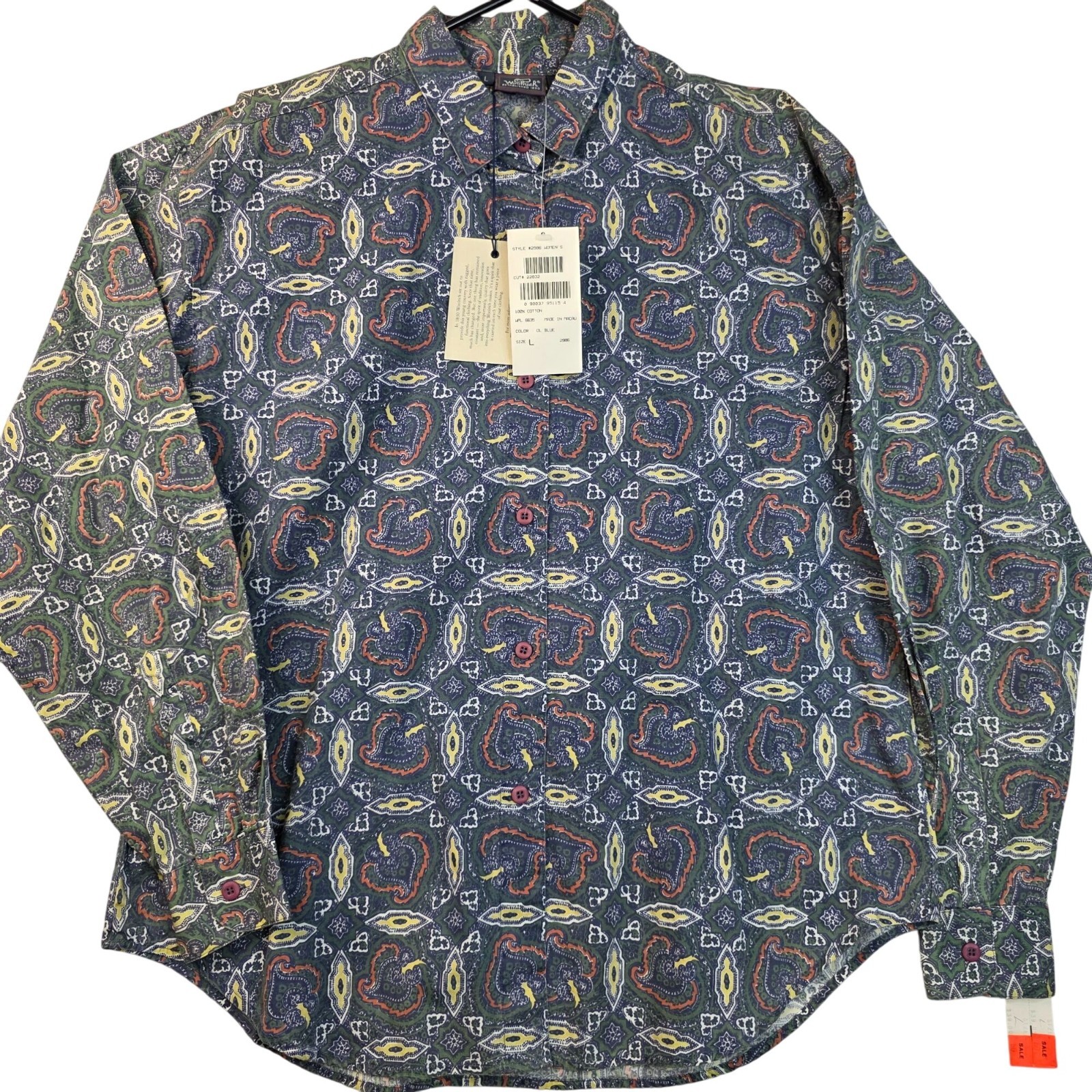 80s Woolrich Womens Button-Up Paisley Large Vintage Deadstock