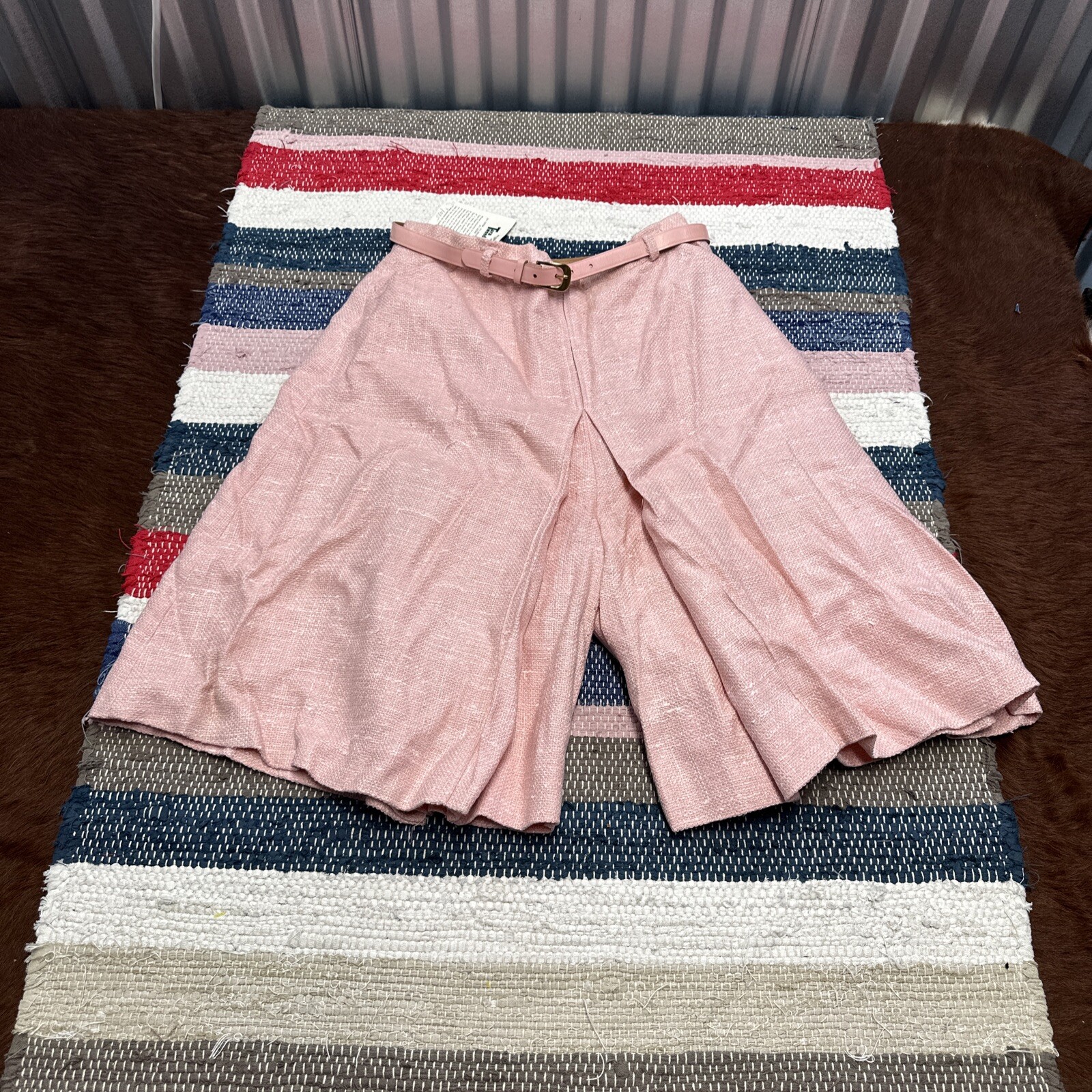 NEW NOS Vintage Loomtogs USA Belted Culotte Shorts High Waist 15/16 TARA TWEED