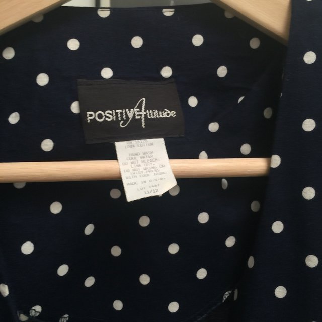Vintage 1980’s Navy and White Polka Dot Power Dress